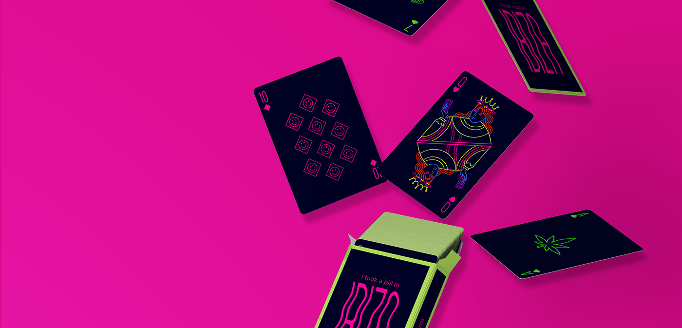 card design colourfull Drugs lsd Playing Cards psychadellic trippy
