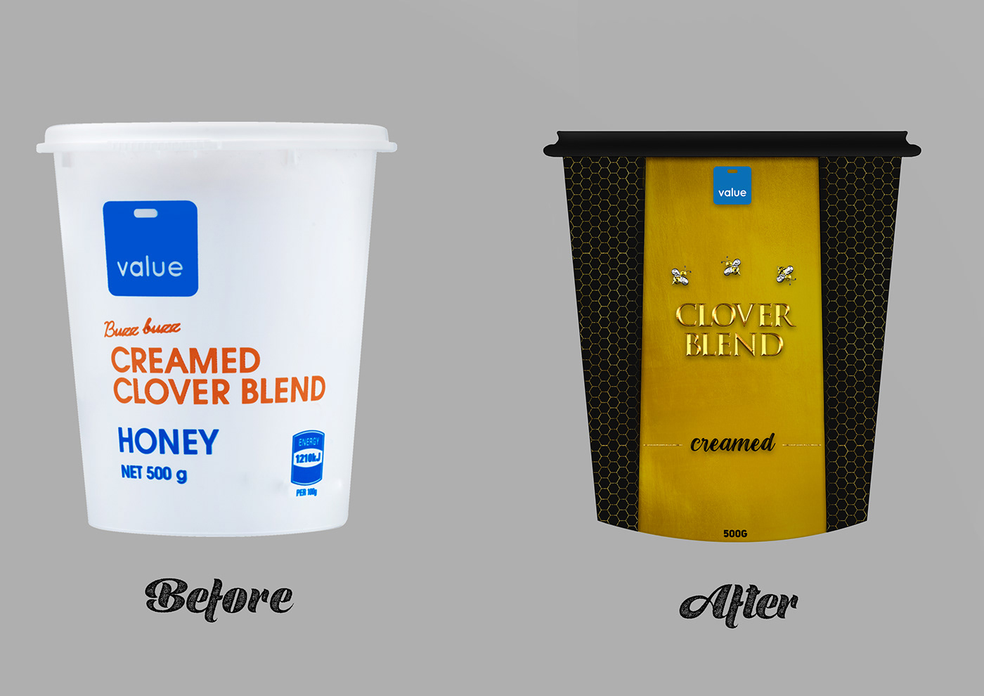 honey Packaging pams product design  redesign