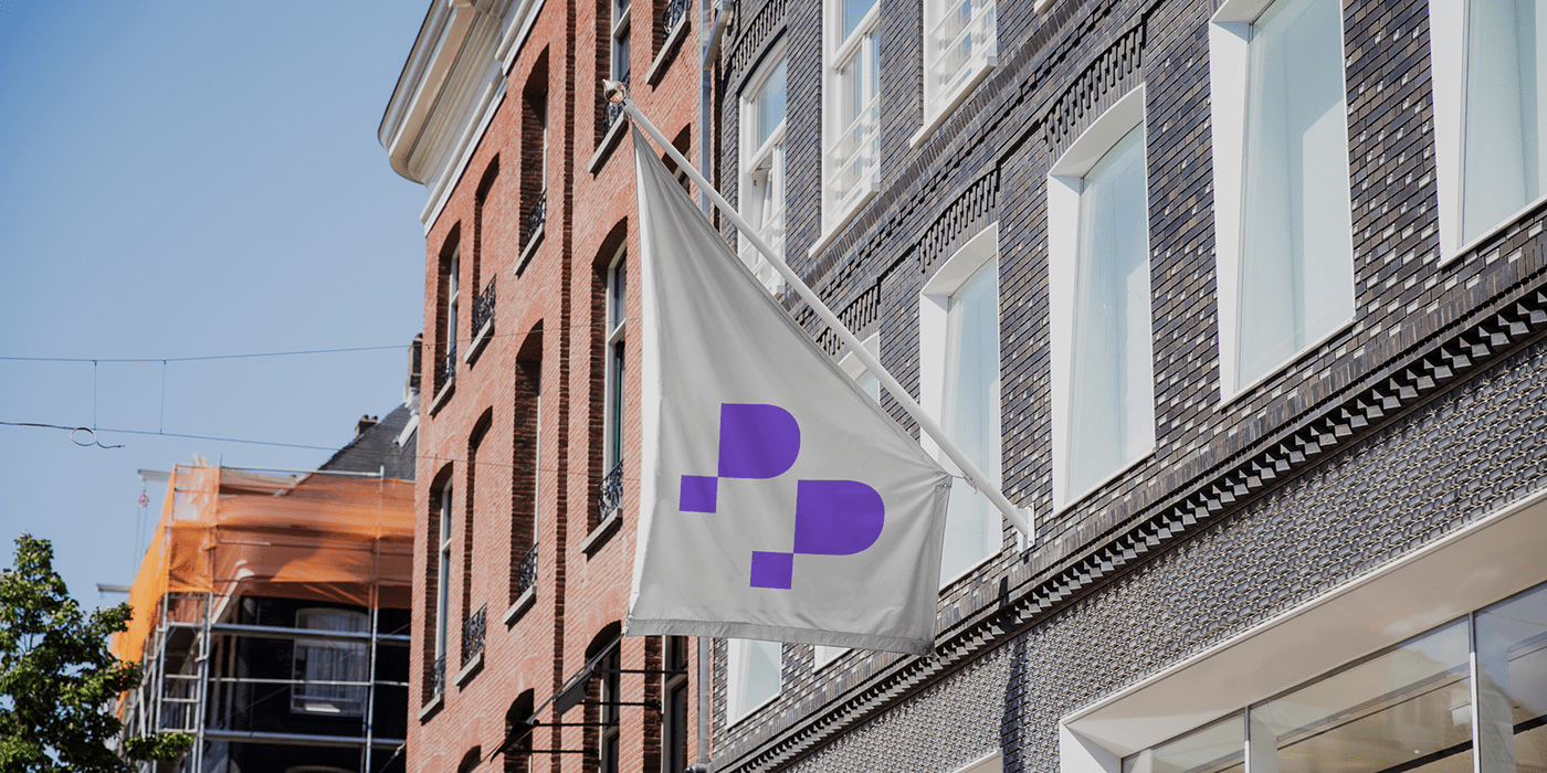 Flag mockup for PowerPulse's visual identity design.