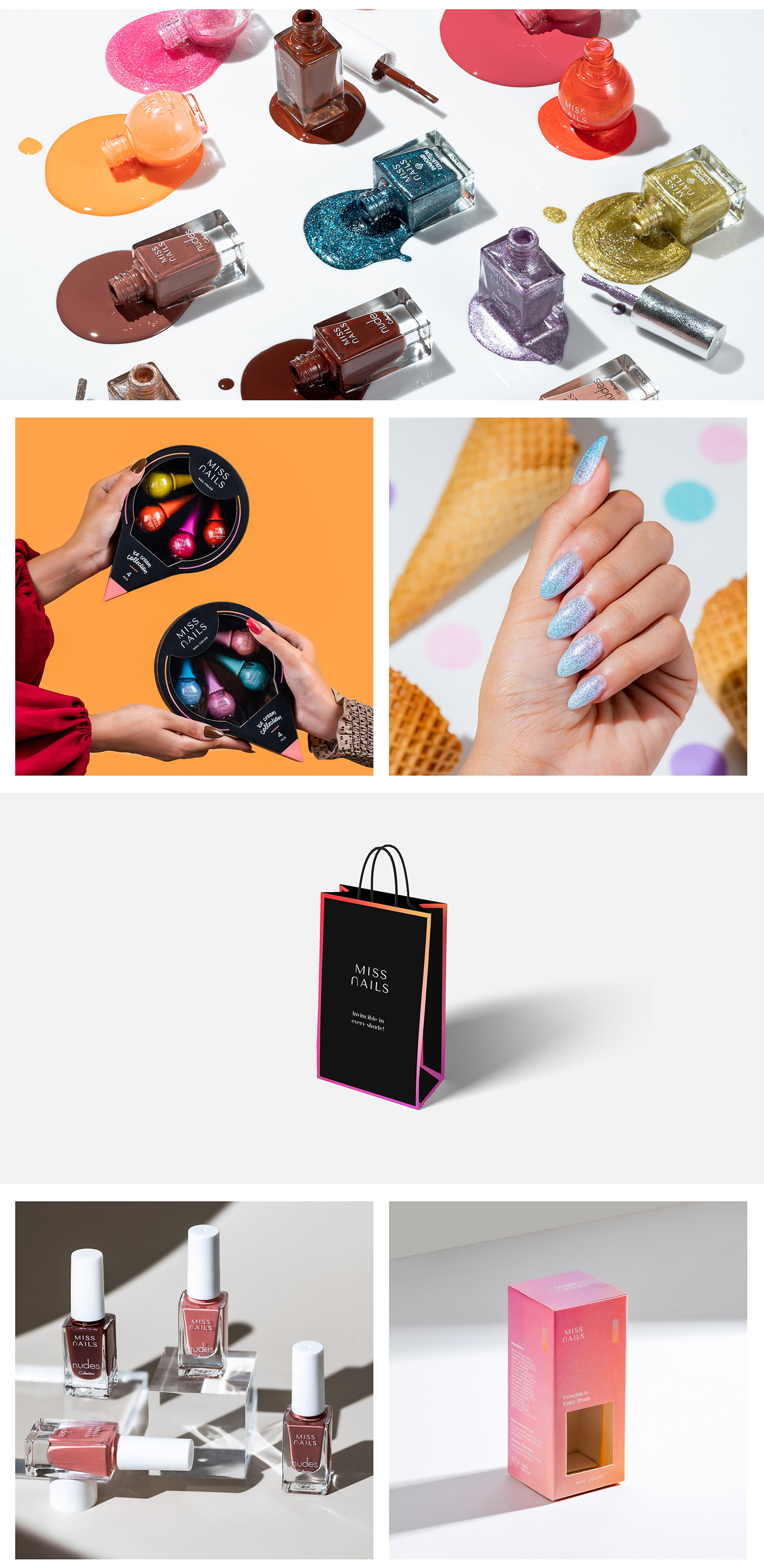 #Branding #cosmetics #Fashion #graphicDesign #illustration #Logo #nails #packaging ArtDirection Photography 