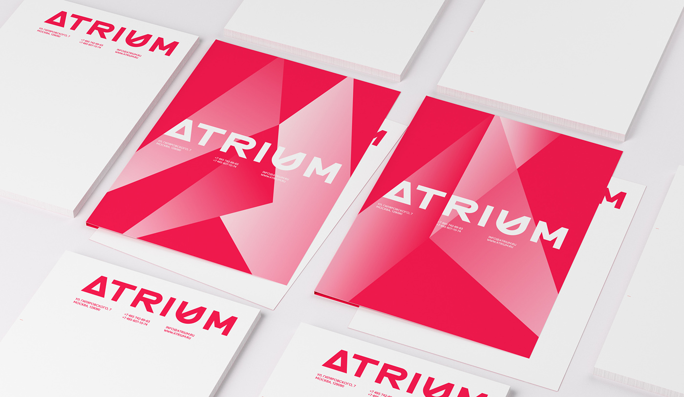 atrium architect grid building identity logo Logotype red symbol brandmark