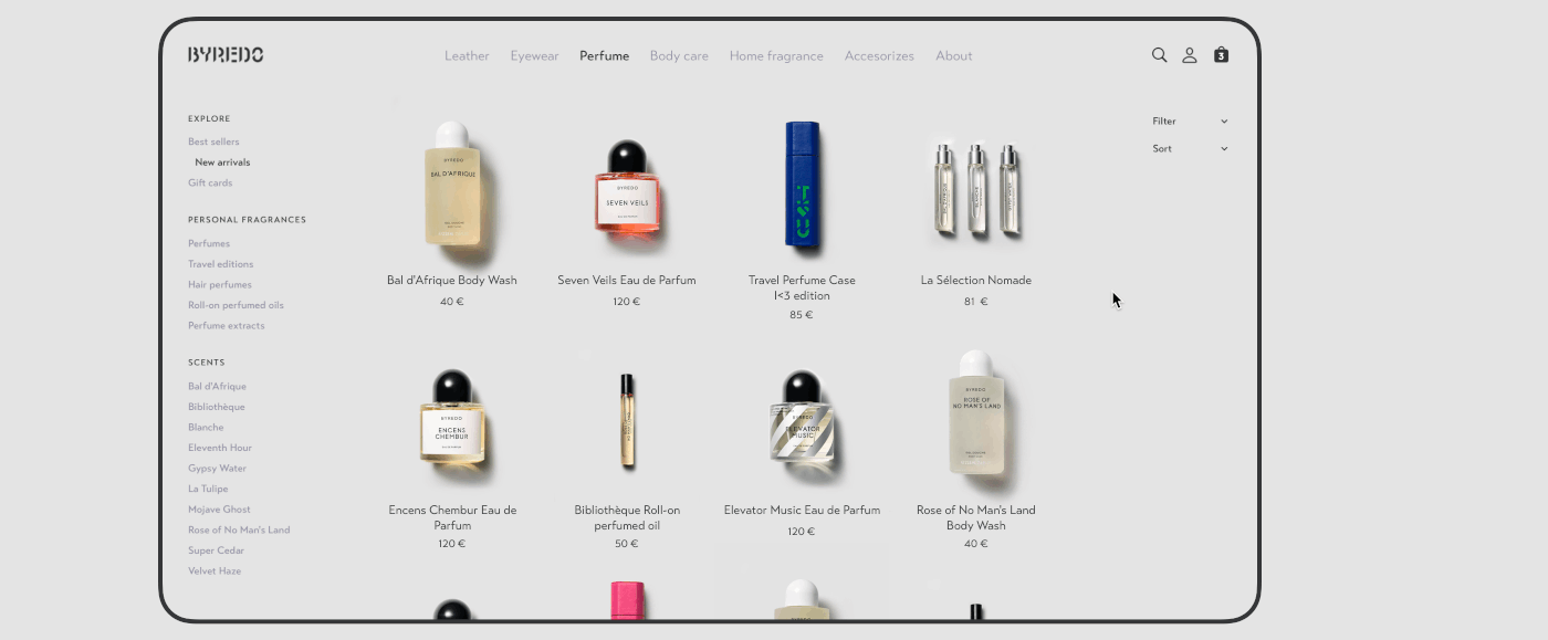 Ecommerce store luxury Web clean cosmetics Responsive app uiux