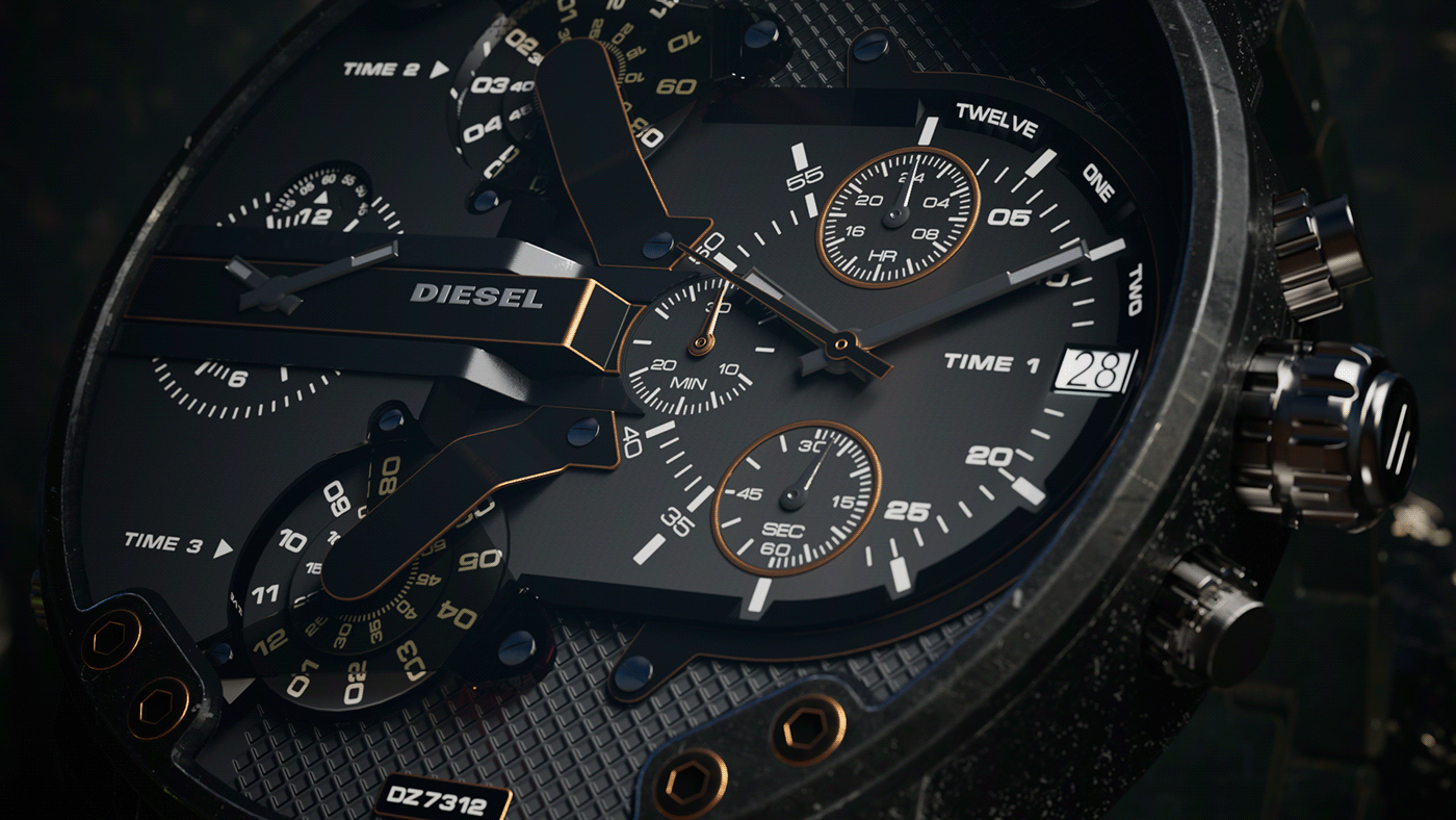 Advertising  c4d Fashion  metal motion graphics  product design  RACHIDJADER RJMOTION Style watch