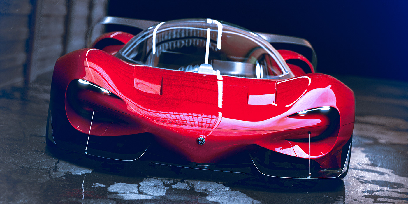 alfa romeo design Racing transportation concept Project portfolio Render car