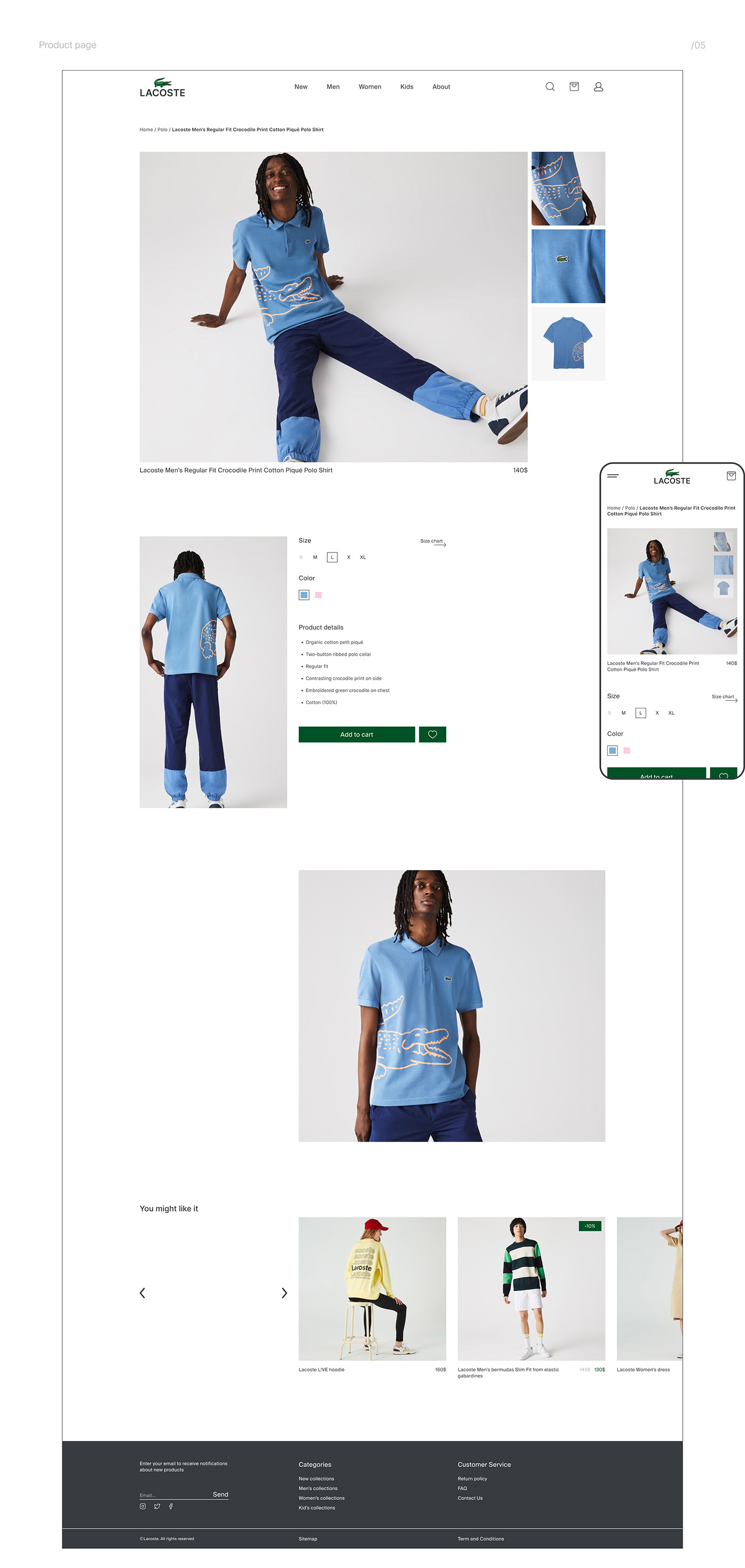 concept design e-commerce Fashion  lacoste redesign shop store UI/UX Website