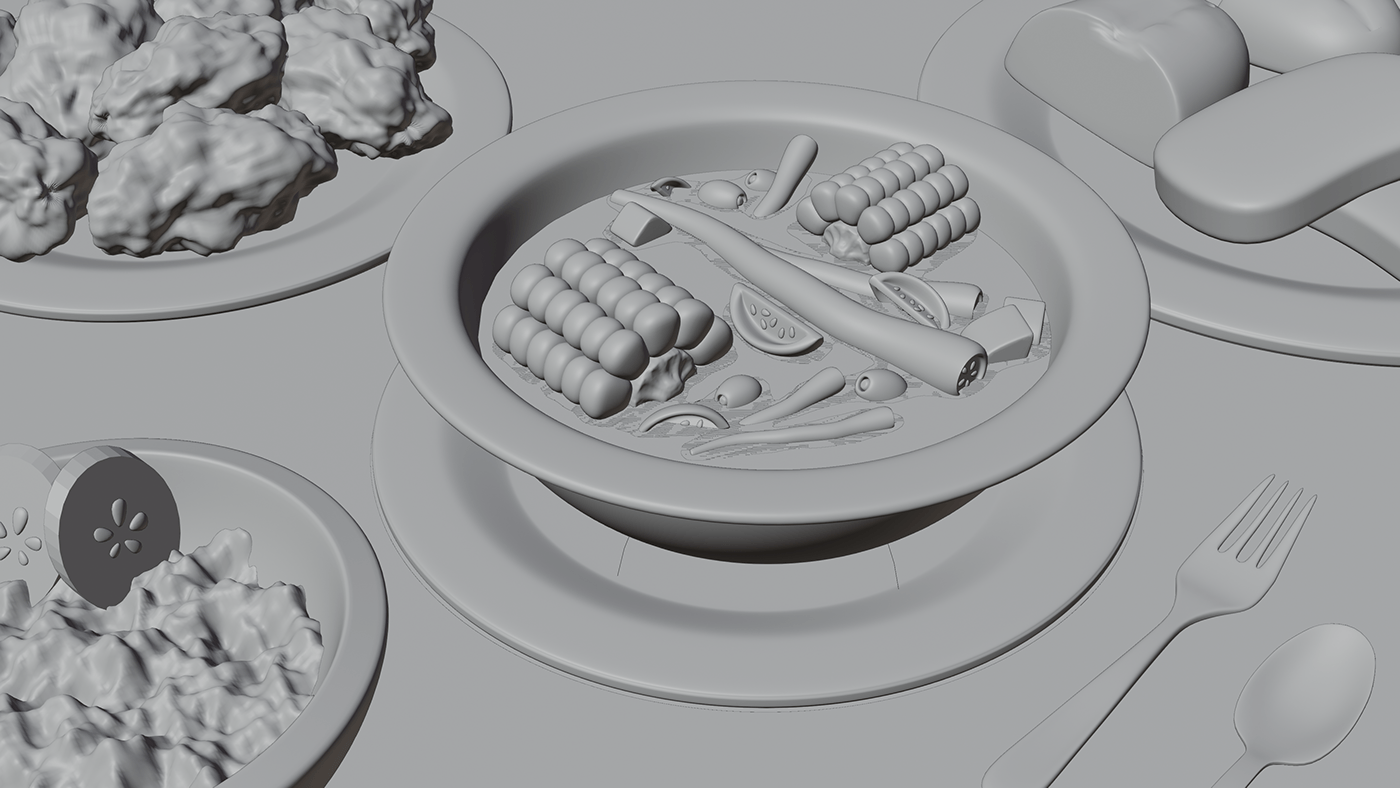 Ghibli Food  3D ILLUSTRATION  concept art comida anime Studio Ghibli animation  motion graphics 