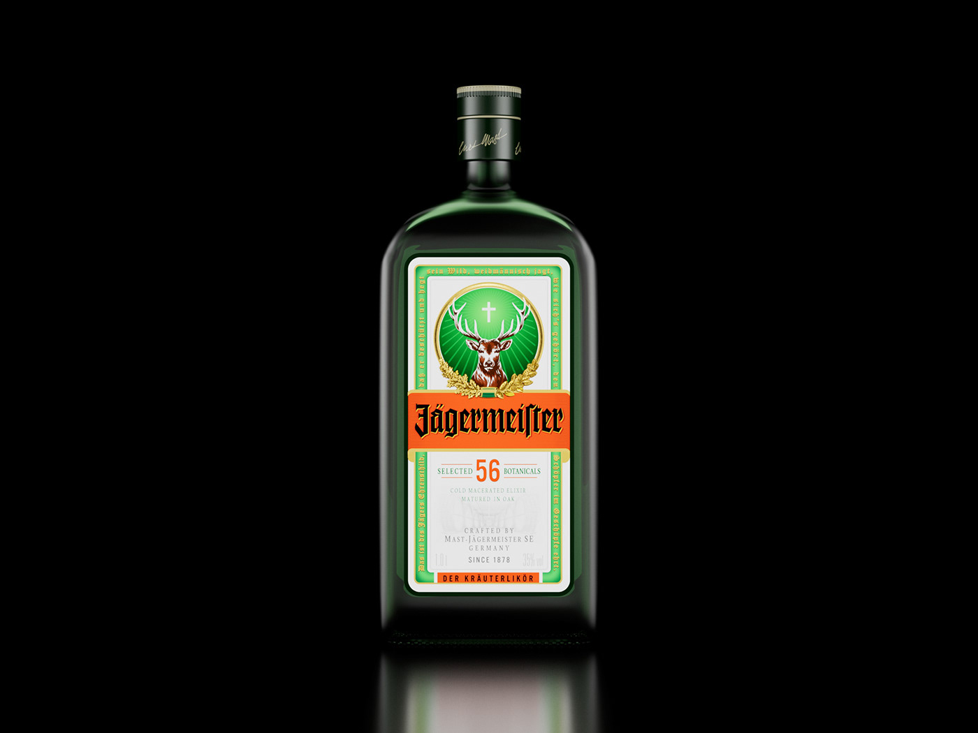 cinema 4d 3d product CGI redshift 3d design Jagermeister alcohol Advertising  product design  visualization