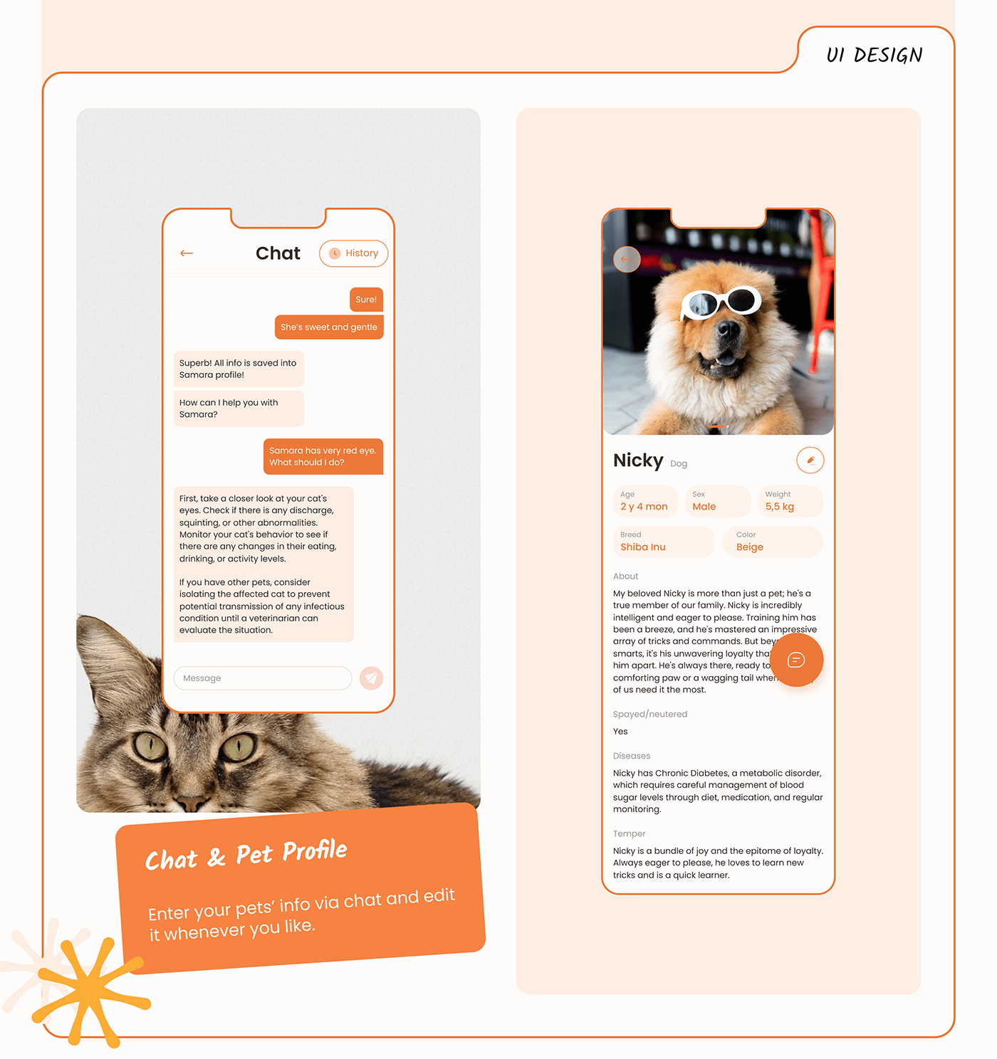 artificial intelligence Mobile app mobile app design pet health AI assistance AI for Pet AI in Pet Industry AI Pet Products pet behavior PET TECH