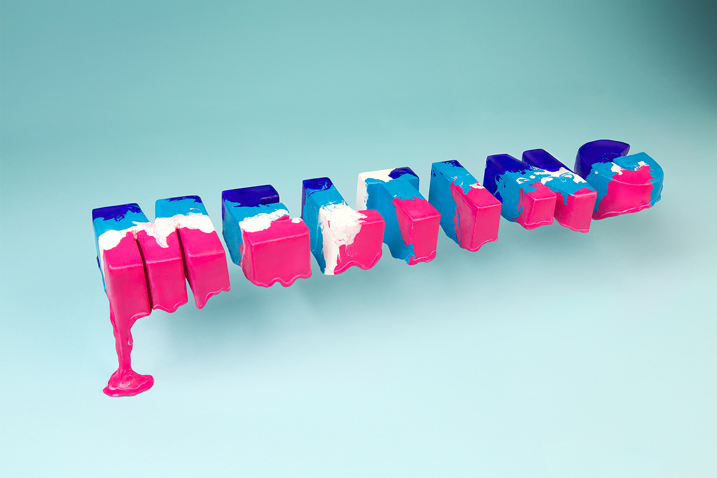 OFFF melting colors layers inside letters invisible vasava 15th anniversary book artwork stillife setdesign