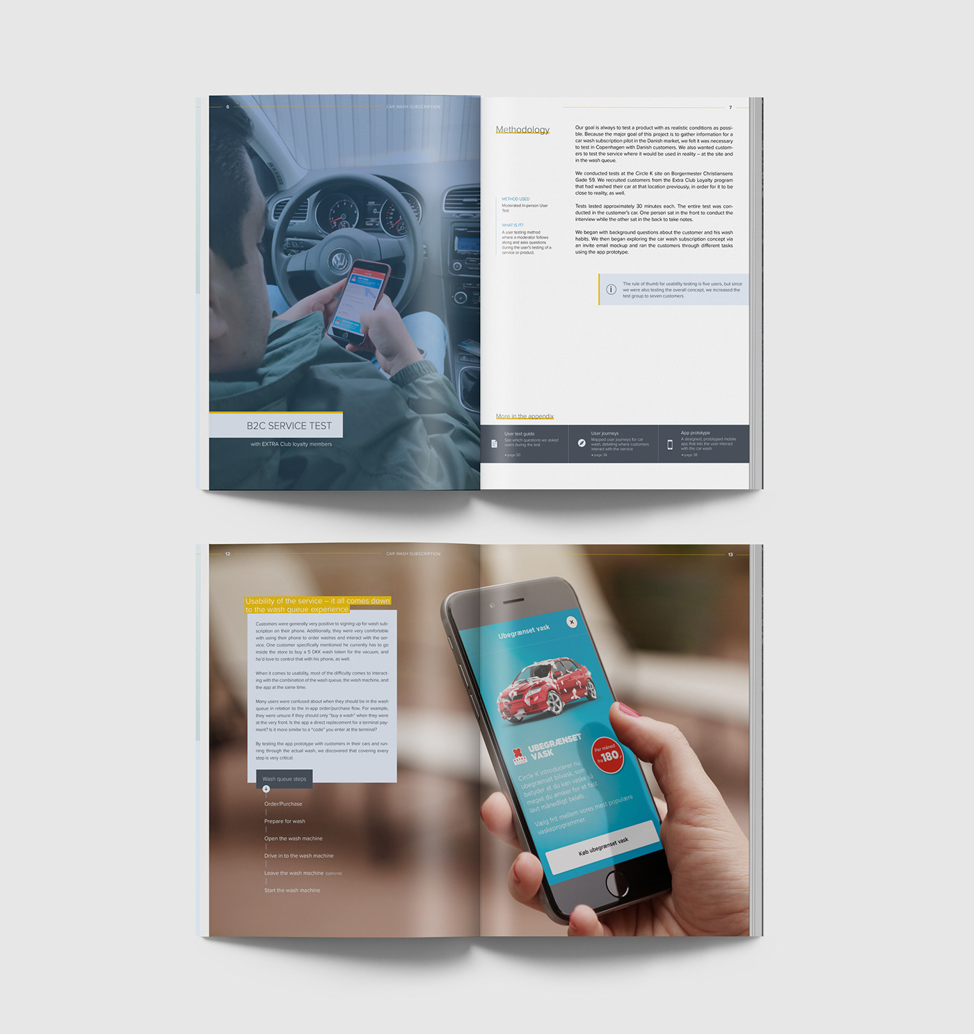 Service design app report brochure User test Usability concept development concept denmark Retail