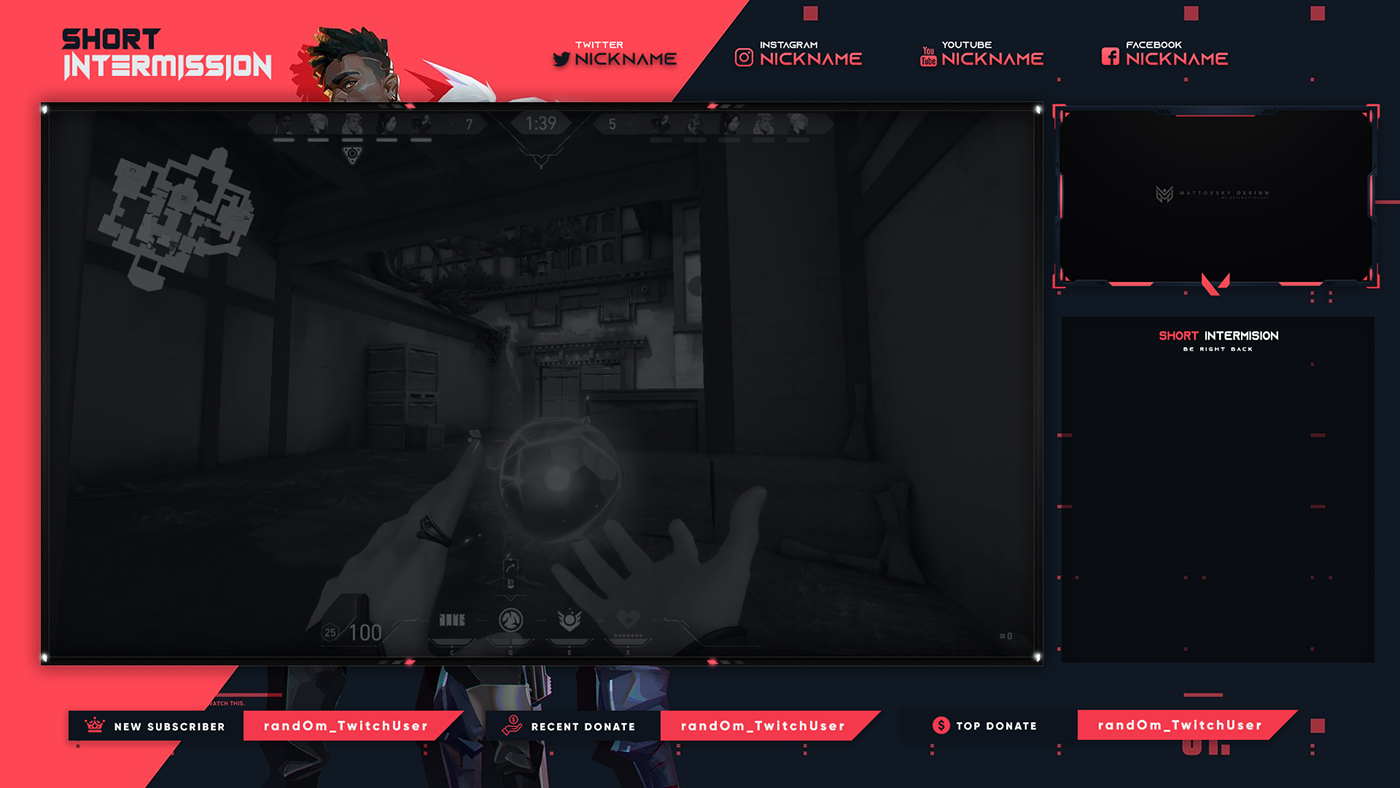 psd stream stream overlay Stream Template Streaming template templates Twitch Valorant VALORANT STREAM OVERLAY