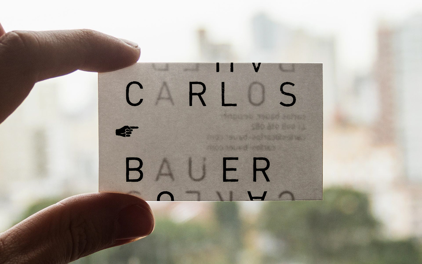 business card gestalt manicule minimalist hand silkscreen silk print black and white typography   handmade