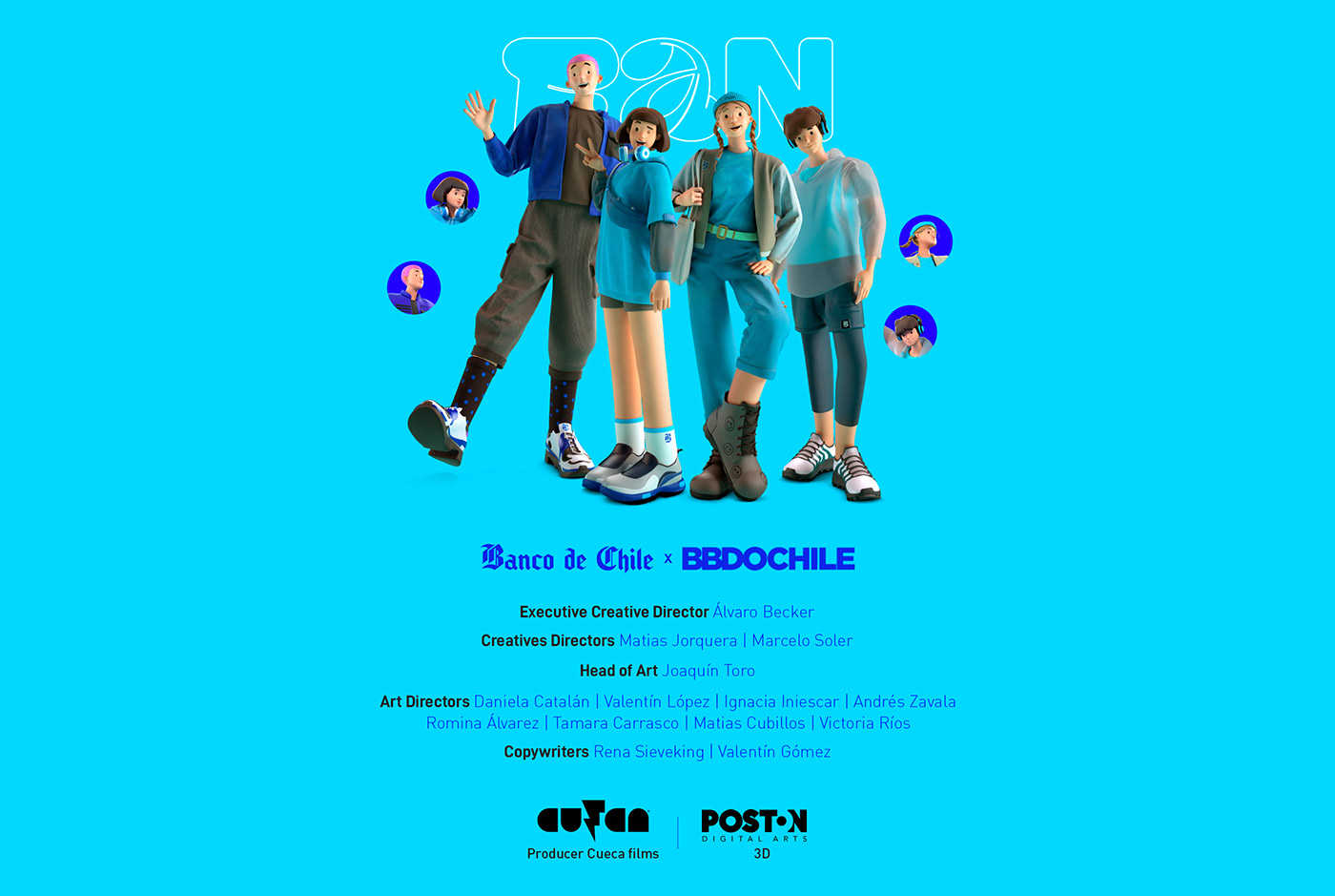 2022 design 3D 3dcharacter Advertising  Bancodechile Bank BBDO branding  teenager tvc