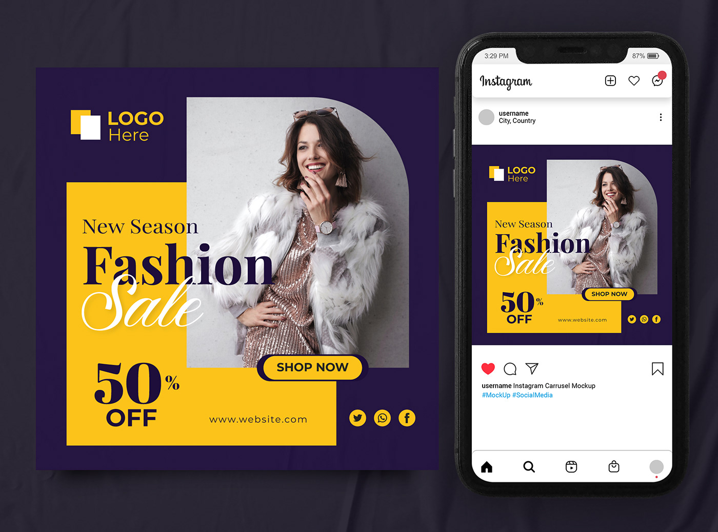 adroll ads banner set campaign Clothing discount dress dress store Facebook Ad Fashion 
