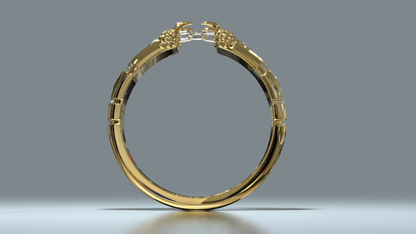 jewelry ring gold Jewellery 3D ring with claws