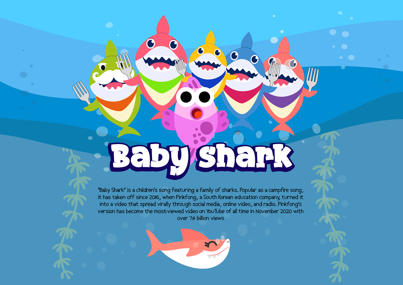 After effect animation  baby shark children ILLUSTRATION  Illustrator kids song motion graphics  song
