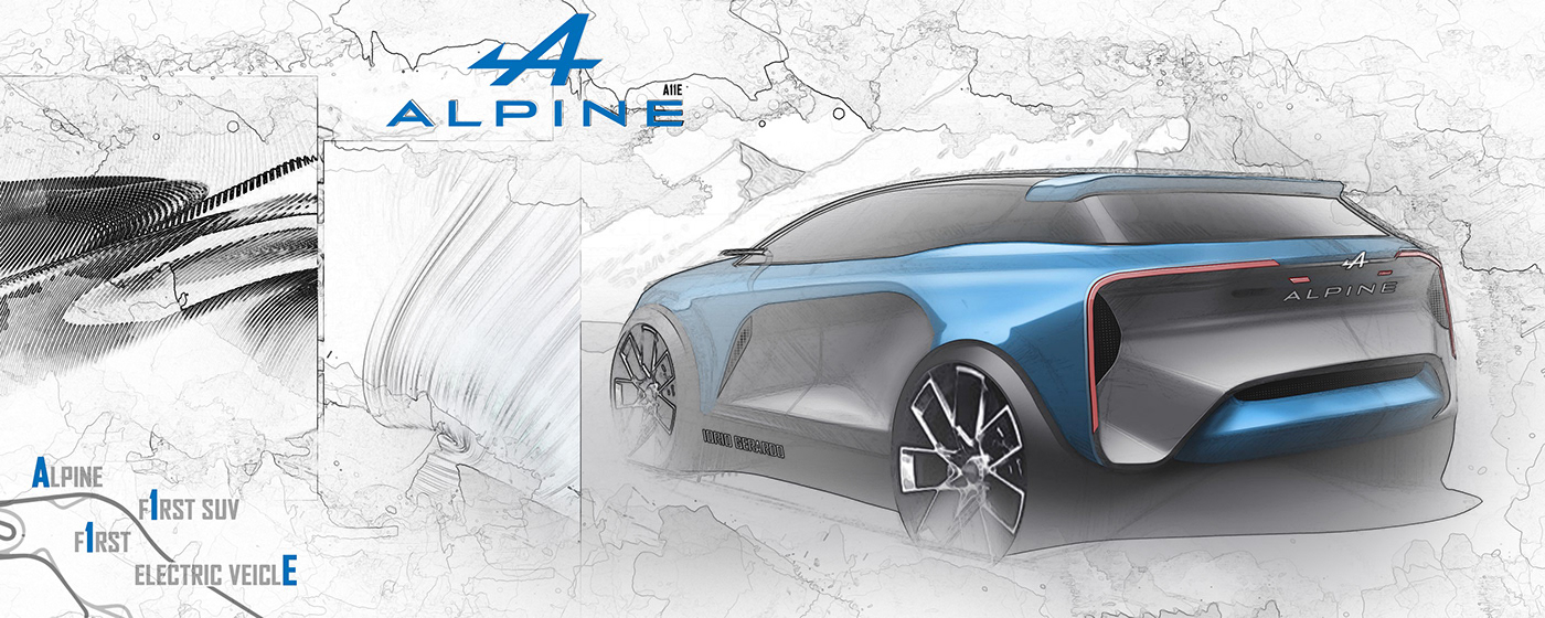 automotive   Automotive design car car sketch sketch Transportation Design alpine car design car design sketch concept car