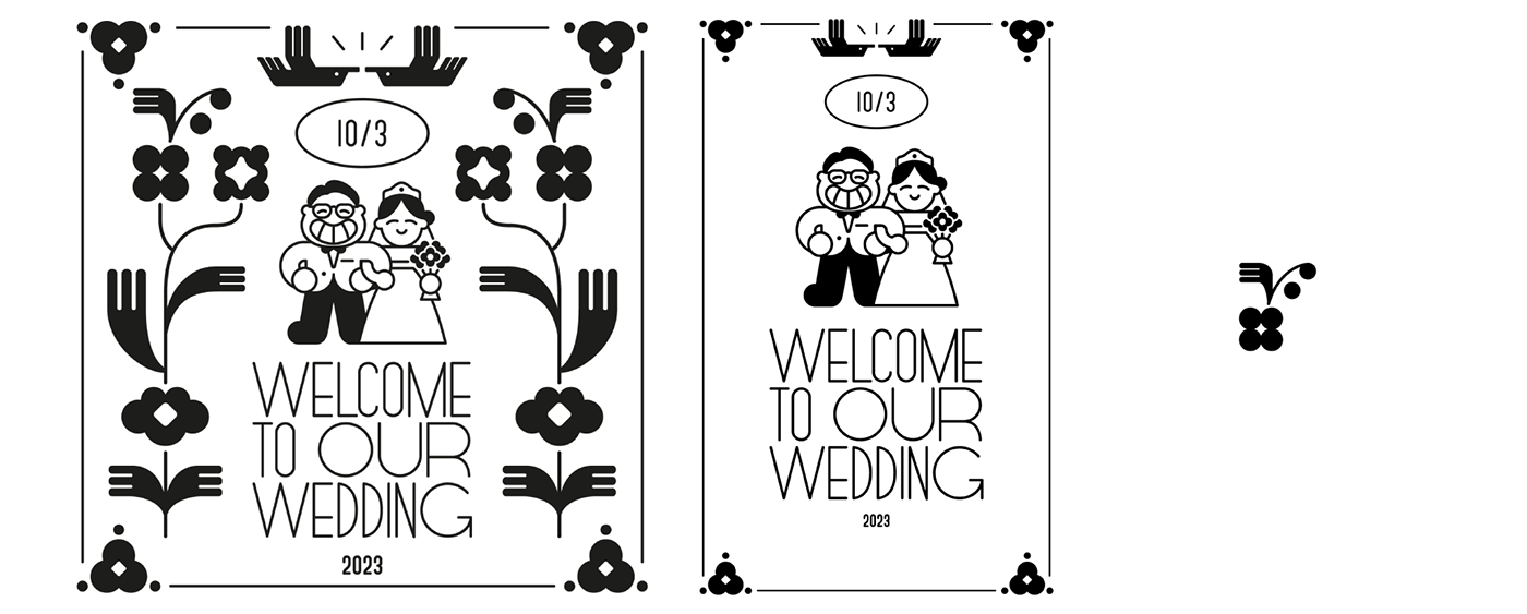 wedding wedding invitation Character design  card Invitation Card graphic design  ILLUSTRATION  illust character illustration