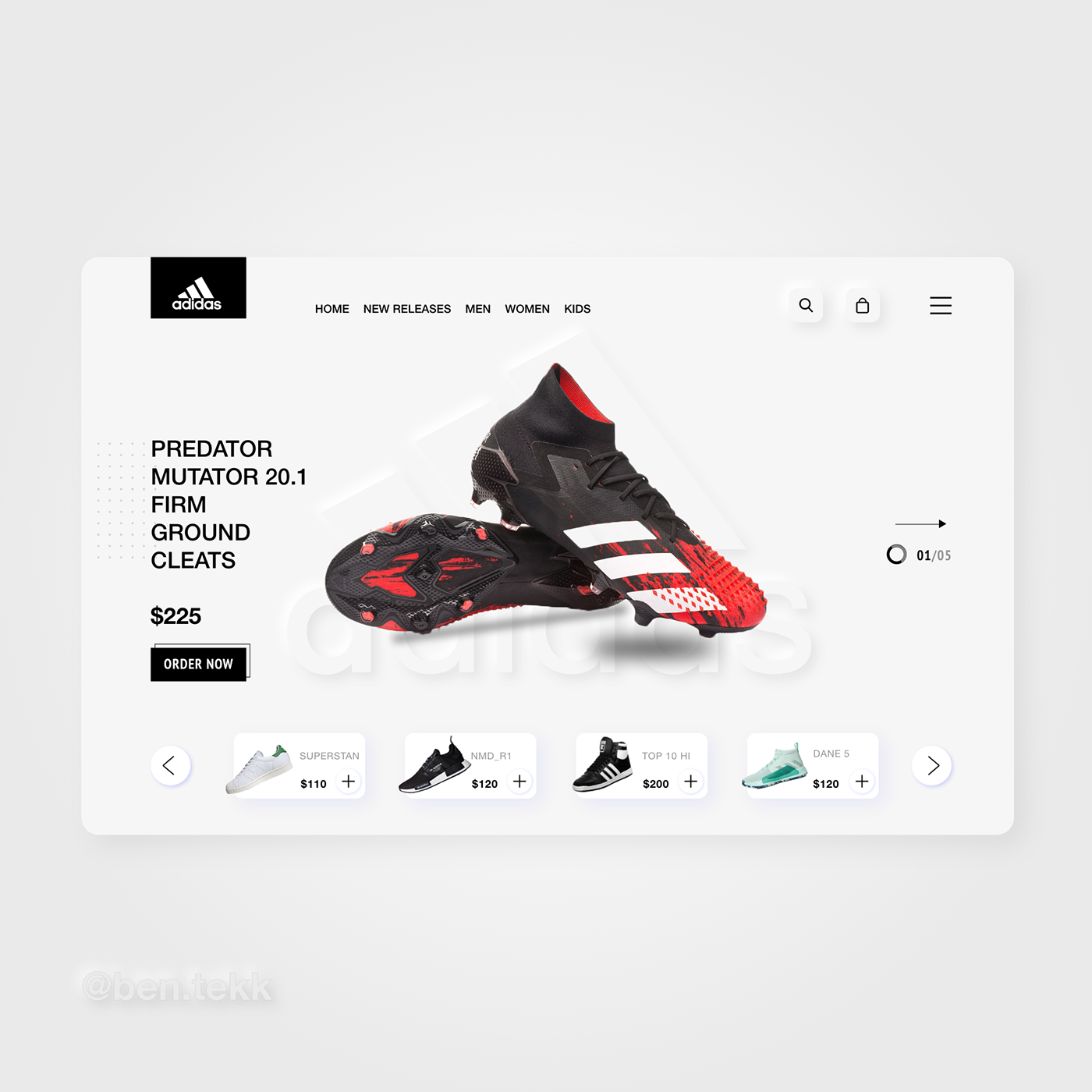 adidas concept landing page Web Design  Website