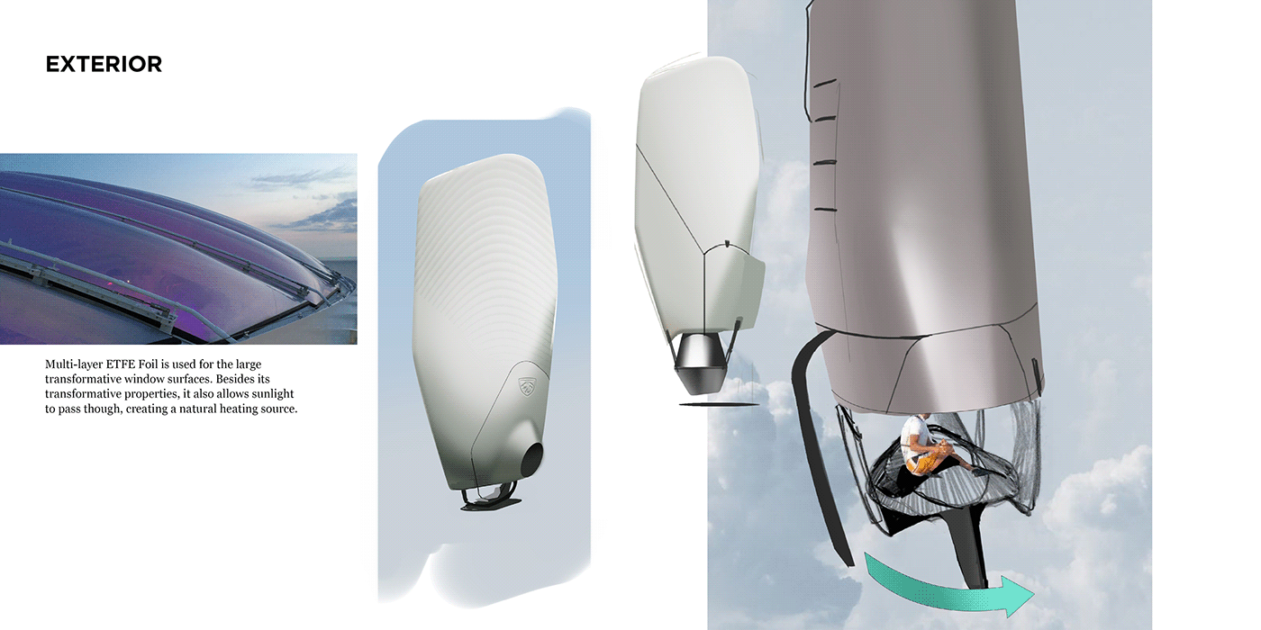 Aerial PEUGEOT slow liminal space calm mobility transportation industrial design 