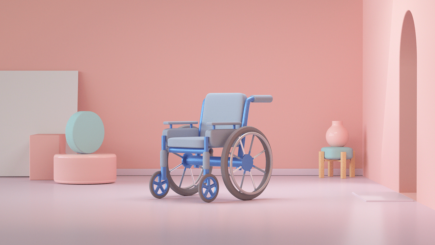 CGI Character design  cinema 4d ILLUSTRATION  maxon octane Render wheelchair
