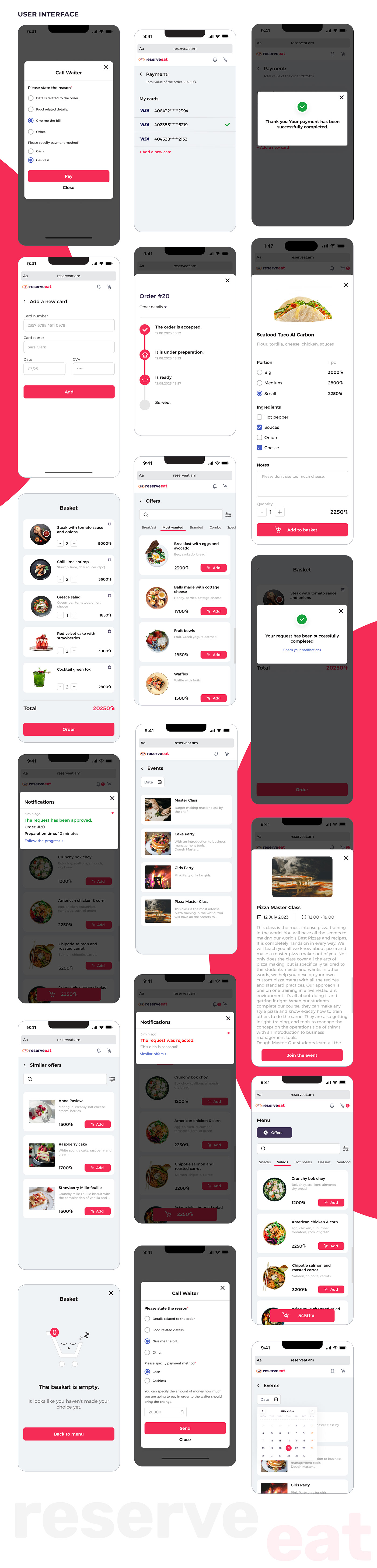 mobile design Figma restaurant menu Digital Menu QR Menu Booking UI/UX