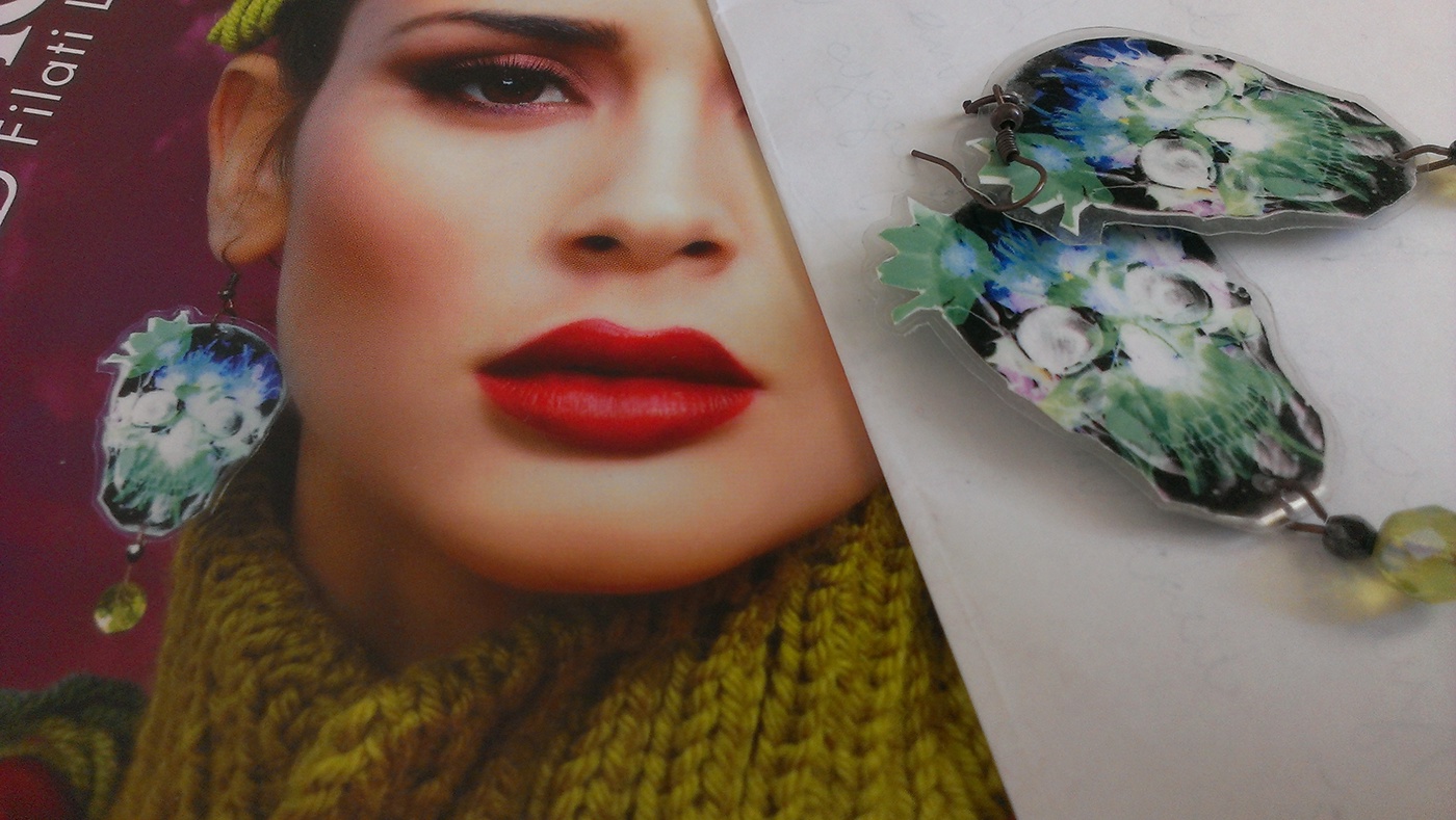 orecchini Accessori cool teschi copertina frida calo crankdesign magazine wool Flowers moda
