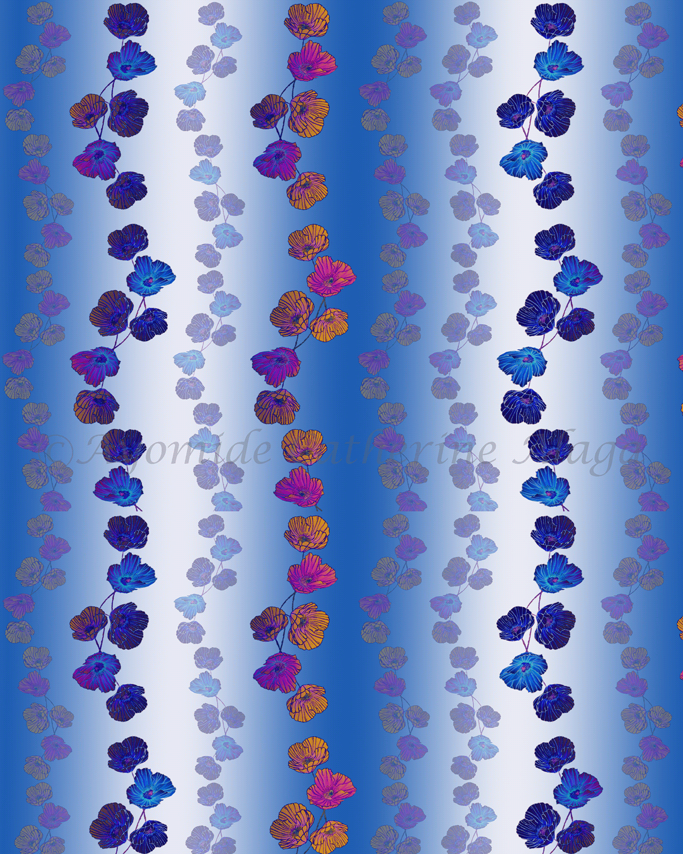 textile prints apperal Fashion  Interior florals halfdrops squareside Classical  blue women
