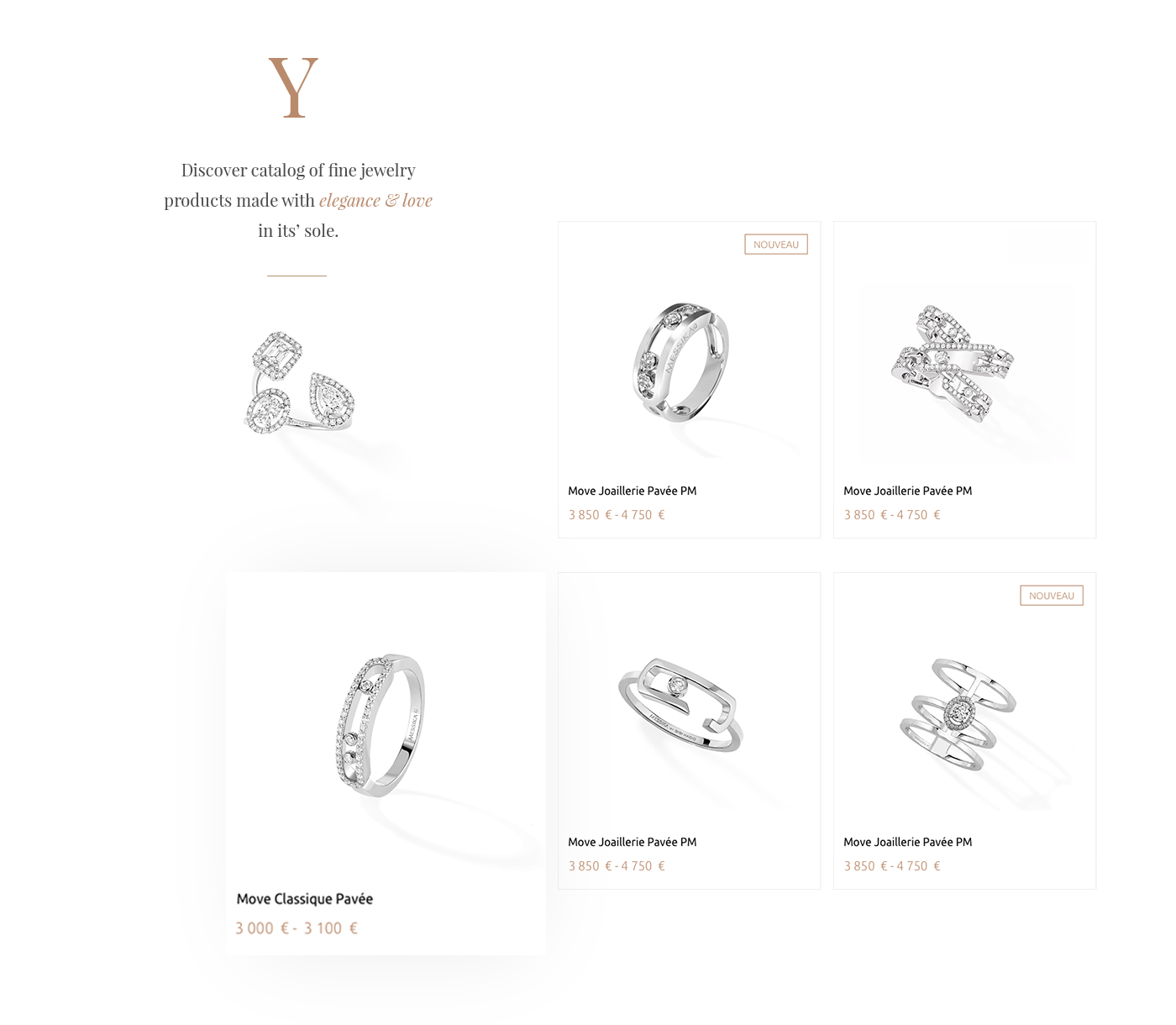 ux UI shop e-commerce jewelry black gold luxury