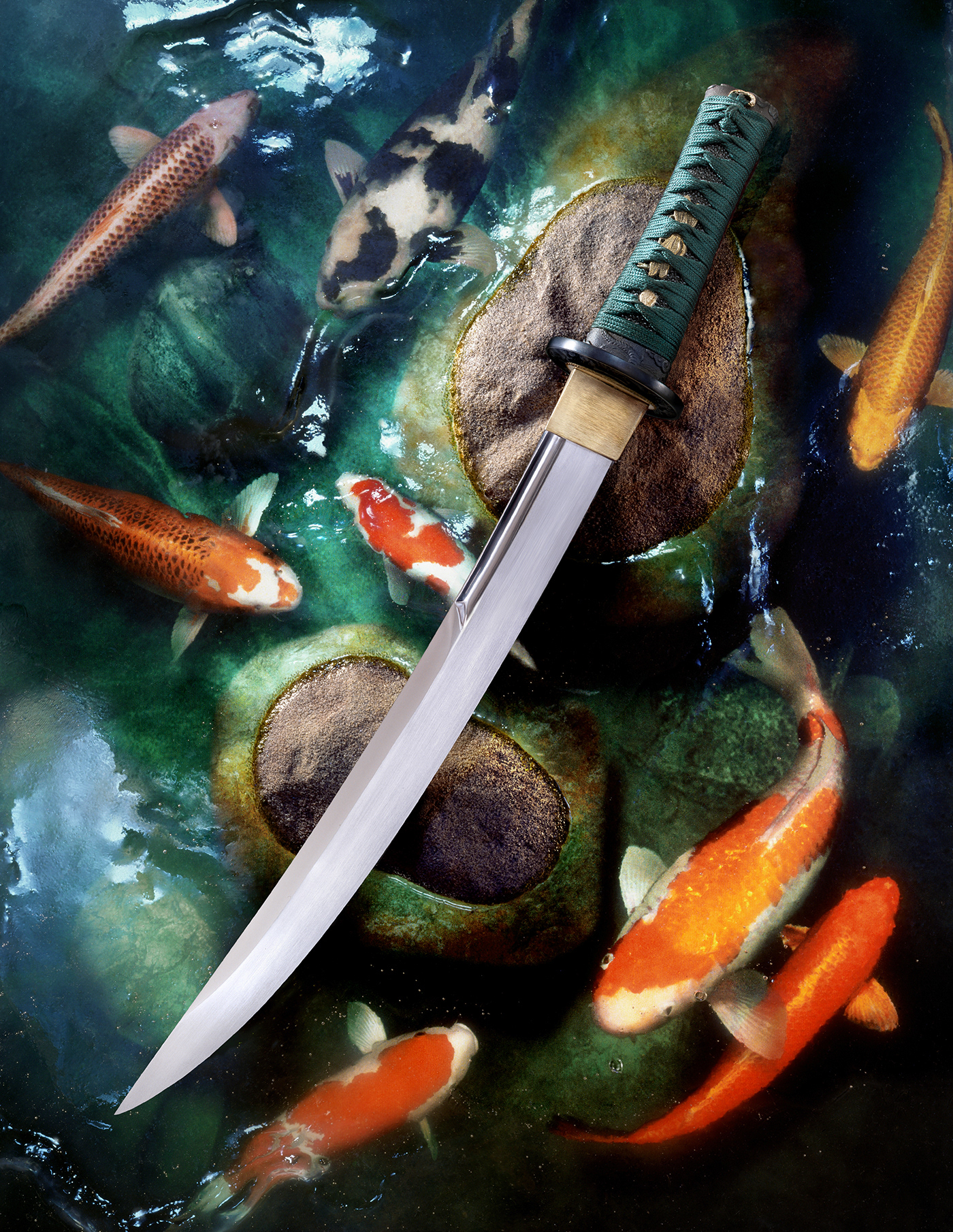 KOI FISH Sword knives knife katana japanese japan koi pond samurai Blade