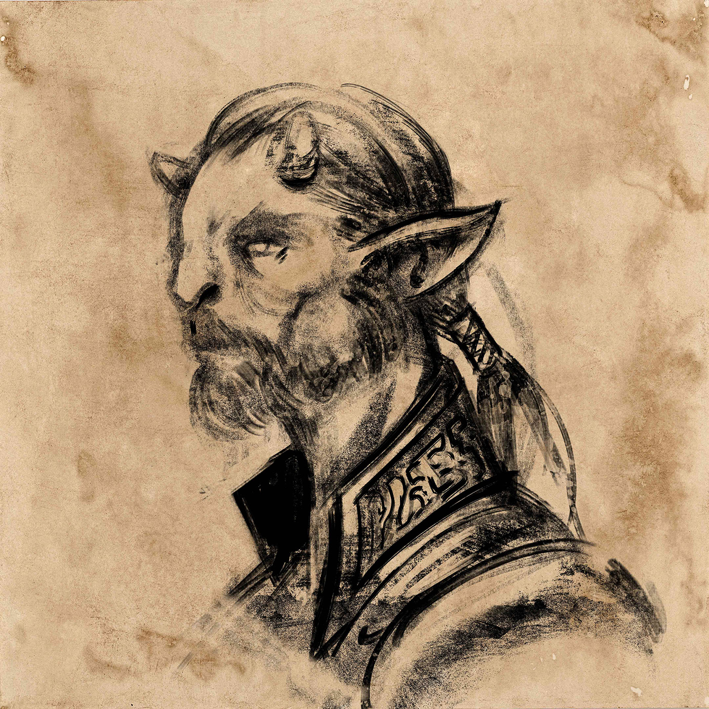 Character dnd elf minotaur NPC parchment portraits