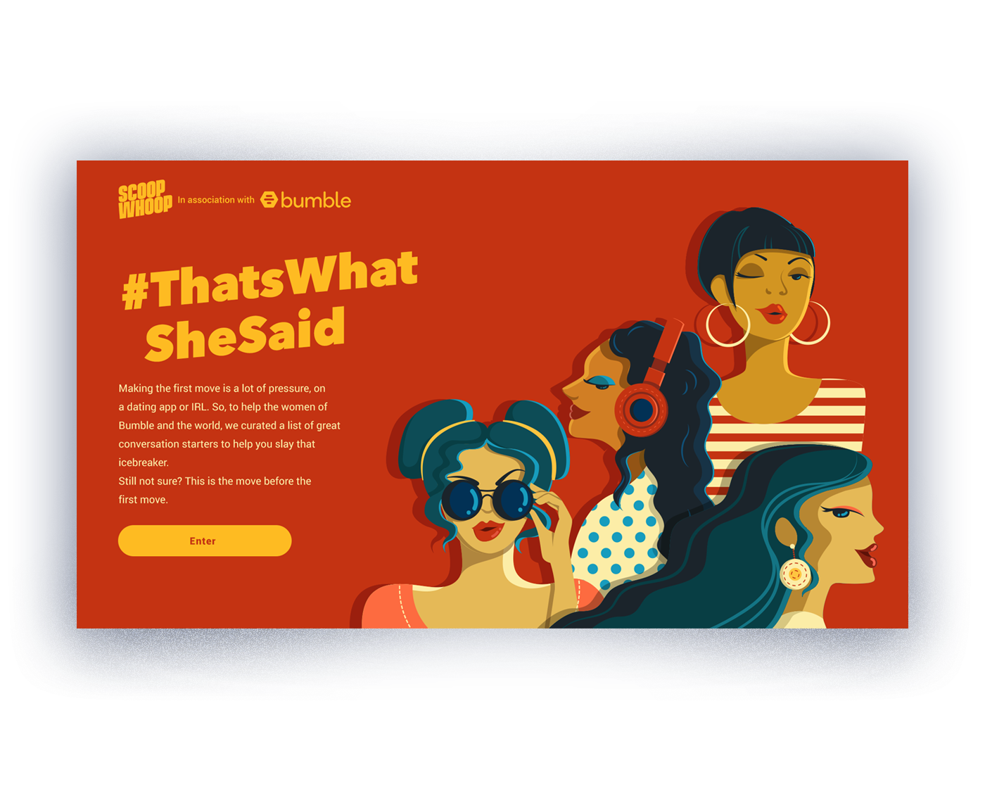Advertising  concept landing page microsite women