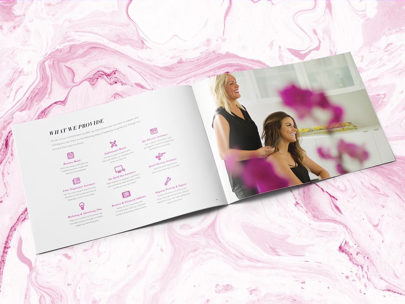 salon hair nails beauty makeup identity mailers tshirts Booklet brochure