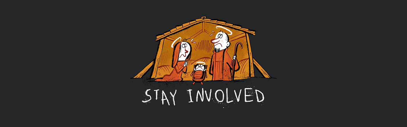 Detail of the illustration, nativity, editorial illustration, christmas, stay involved