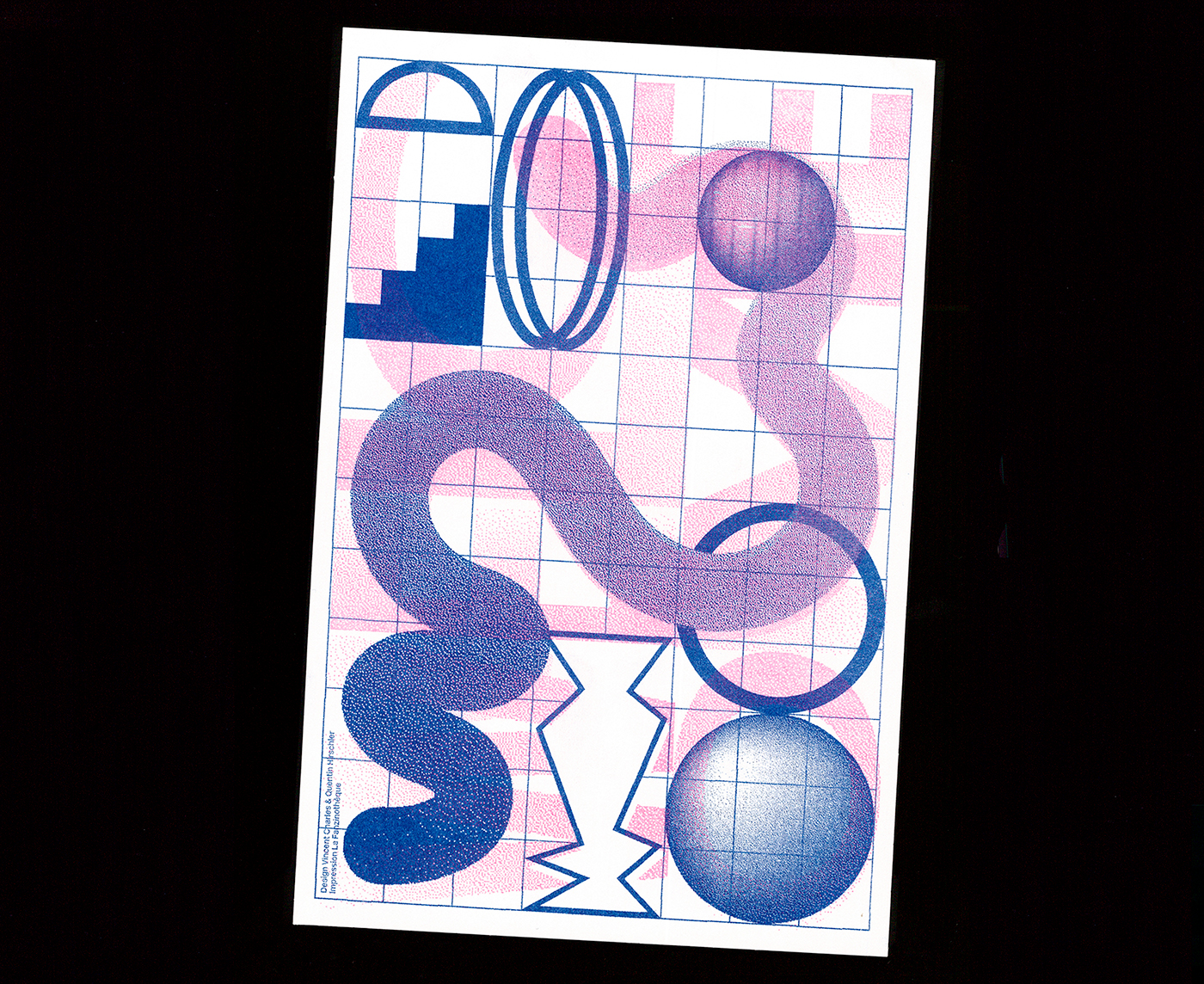 typography   print wishcard Riso Risoprint Duotone dsaa typo card bitmap