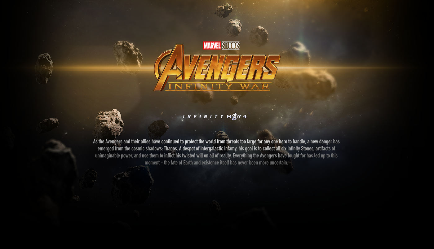 countdown marvel Avengers movie UI/UX Design iron man Infinity war captain america spiderman comics