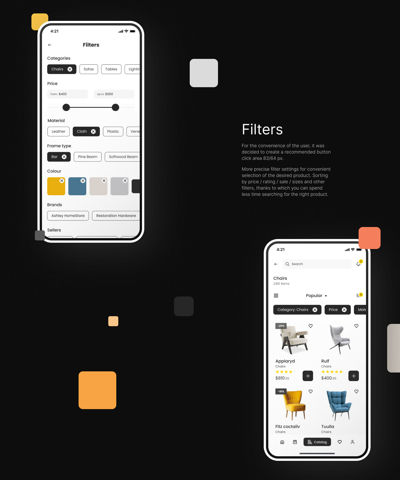 app e-commerce furniture mobile shoppping UI app design ios Mobile app ux