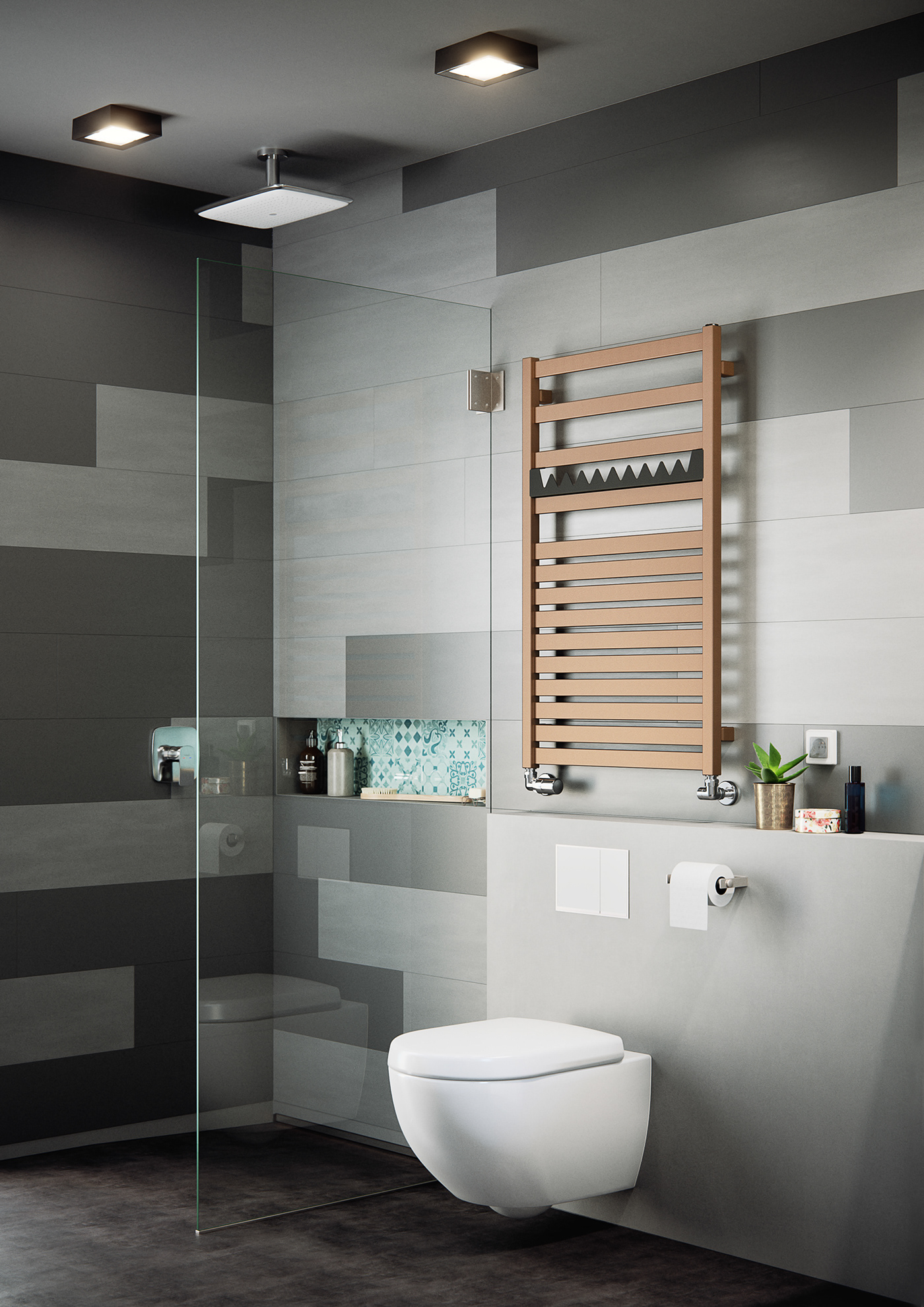 Terma Render vray 3ds max bathroom grey grohe