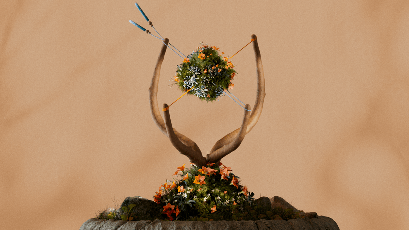 3D abstract artwork Digital Art  Flowers generative houdini Plant Procedural Render