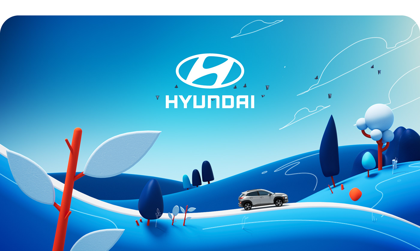 3D Advertising  after effects animation  cinema 4d design Hyundai motion design motion graphics  storyboard