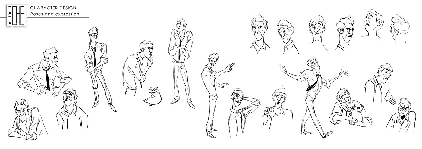 Visual Development Character VisDev Cartoony line up pose personality caricature  