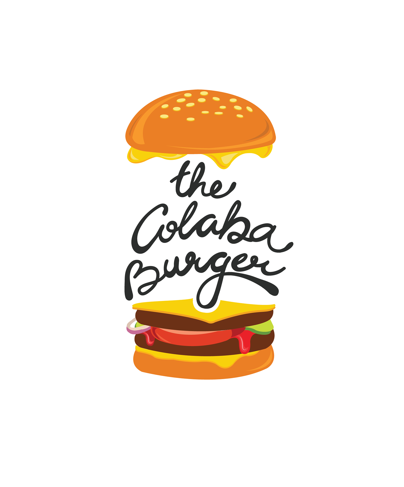 logo graphic burger colaba burger typography   Calligraphy   vector