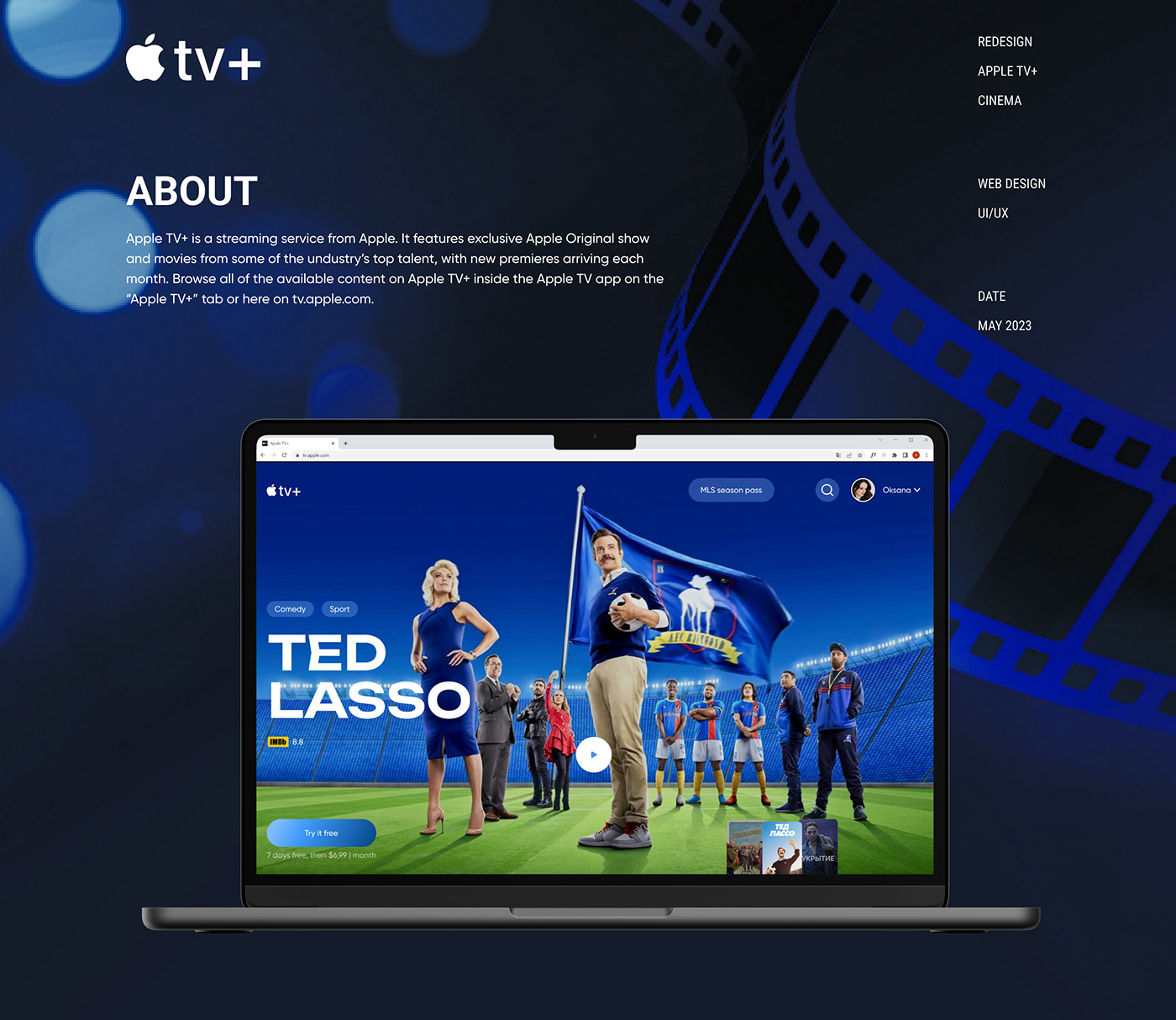 UI/UX Figma ui design Website Cinema redesign Appletv+