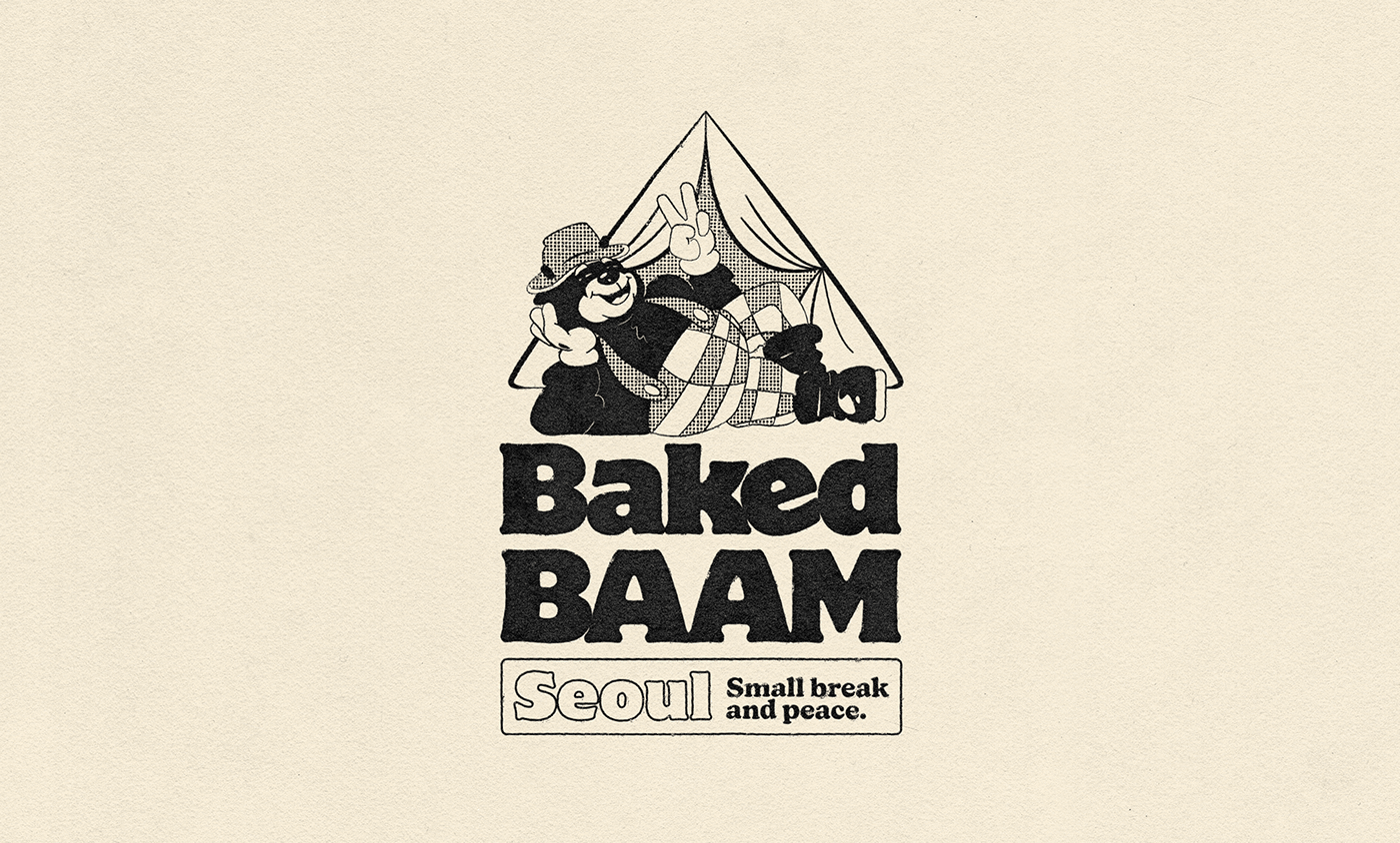 ILLUSTRATION  poster Retro tipography tshirt vintage visual identity bean bear camping