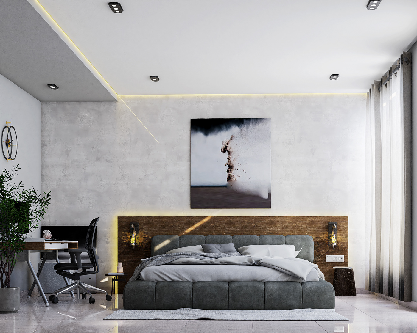 archviz bedroom design interior design  luxury Render visualization vray
