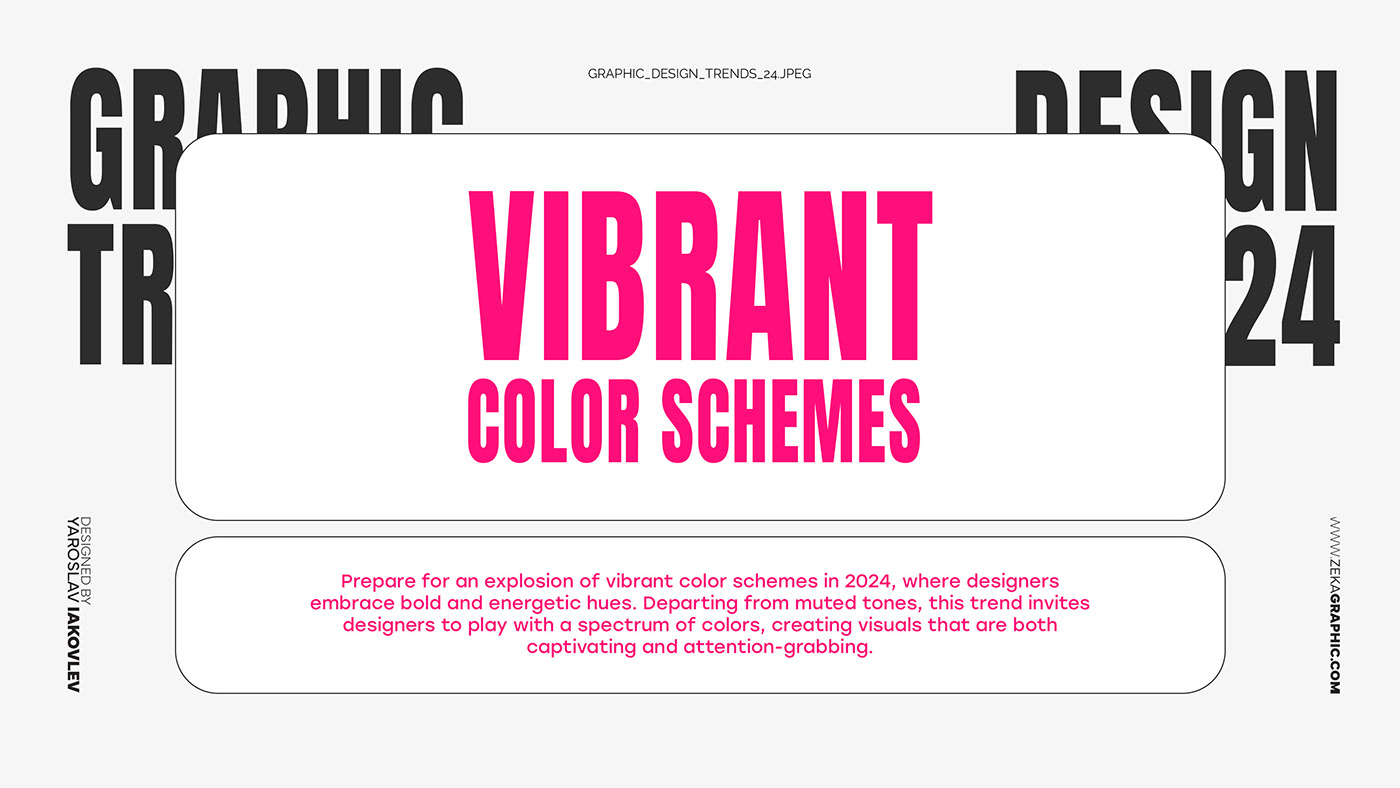 Vibrant color schemes In Graphic Design Trends 2024 Definition