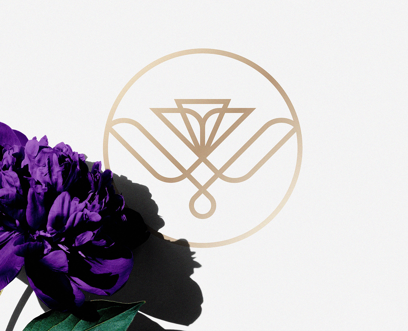 logo grid logo Logo Design visual identity floral logo Flowers elegant logomark branding  purple