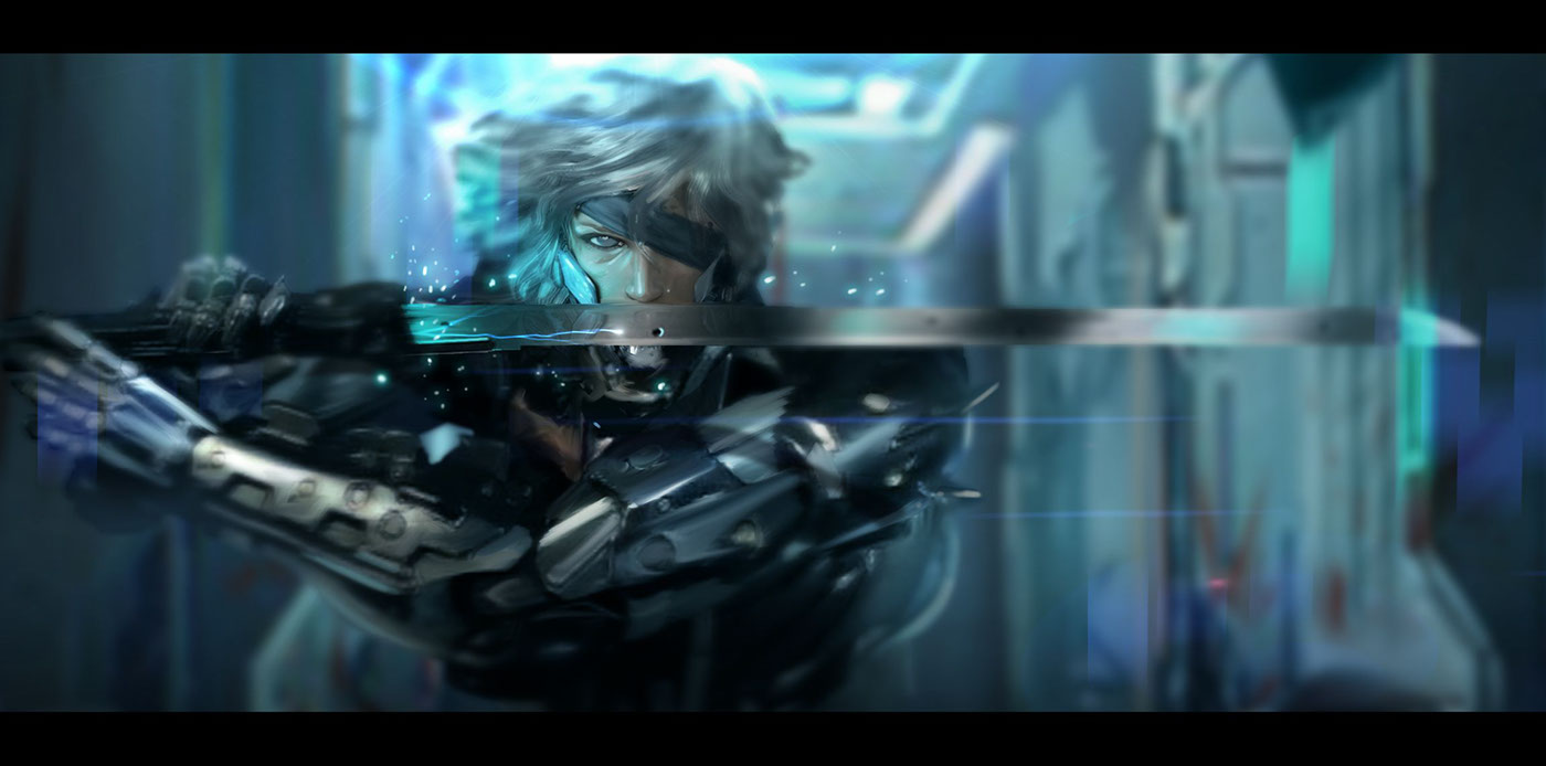 metal gear solid concept art Raiden video game speed painting digital painting fan film Military Cyborg