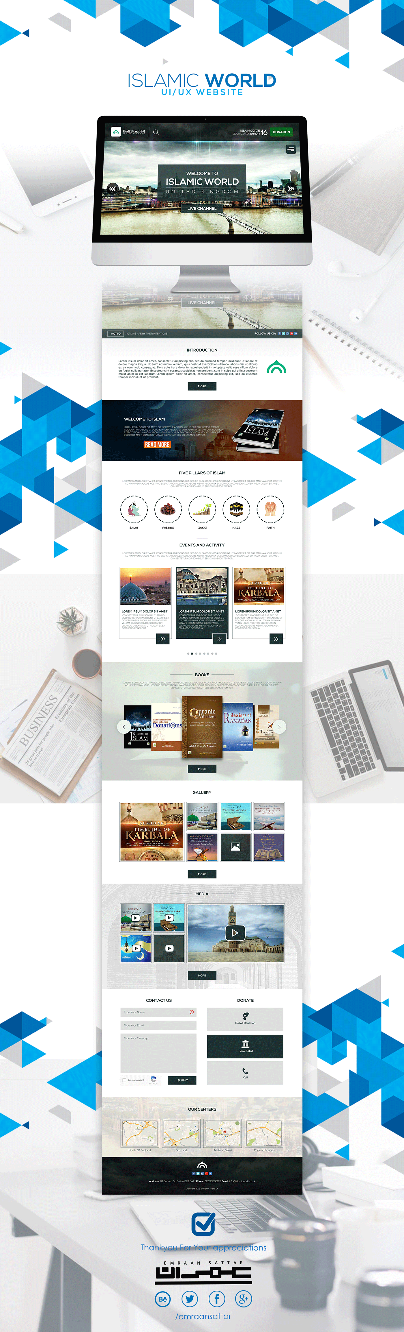 UI ux Layout inteface Website Webdesign creative landing page app islamic