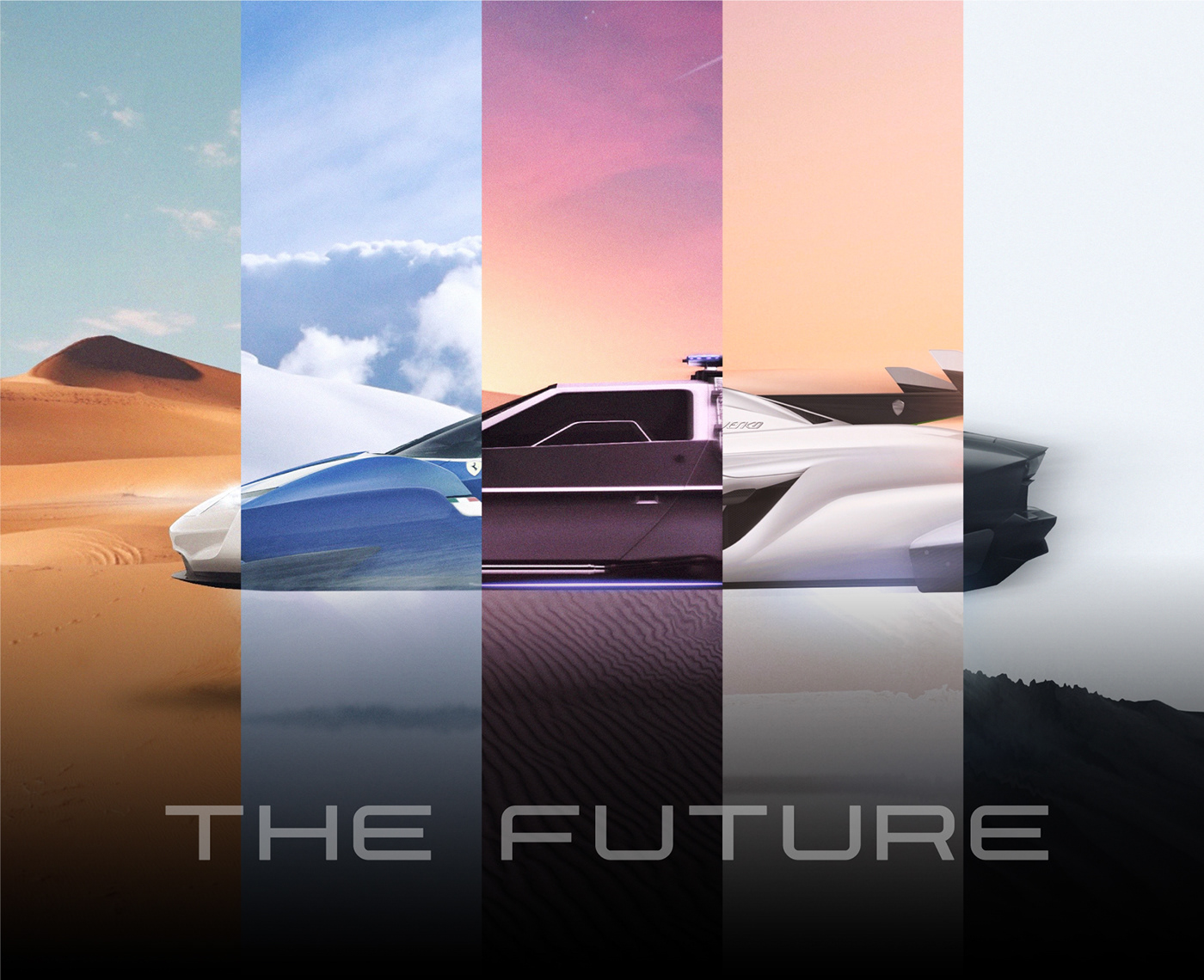 automobile Cars DeLorean FERRARI future futuristic graphic design  Koenigsegg lamborghini Porsche